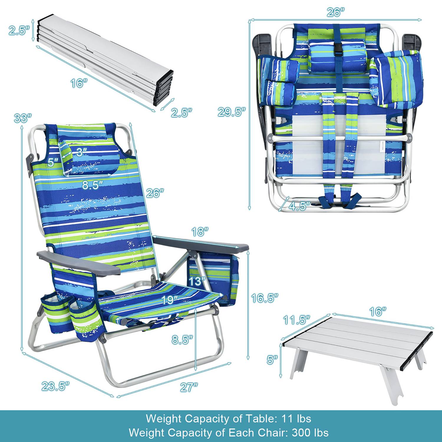 Costway CSHY001105 Beach-Camping-Chairs - View #3