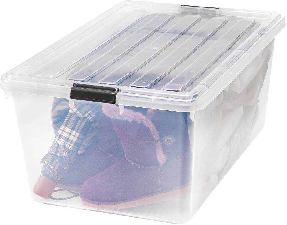 IRIS Weather Tight X-large 25.75-Gallons (103-Quart) Clear Weatherproof  Rolling Tote with Latching Lid