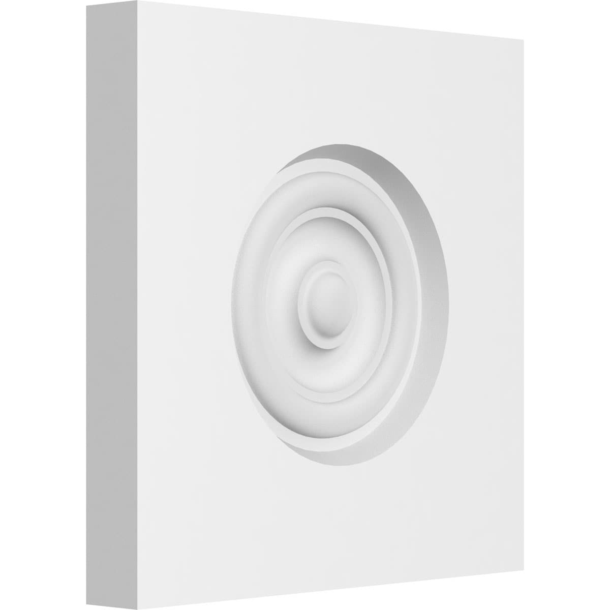 Ekena Millwork ROSP060X060X075SDG02 Standard Sedgwick Bullseye with Square Edge Bullseye 6-in x 6-in Square Unfinished PVC Rosette