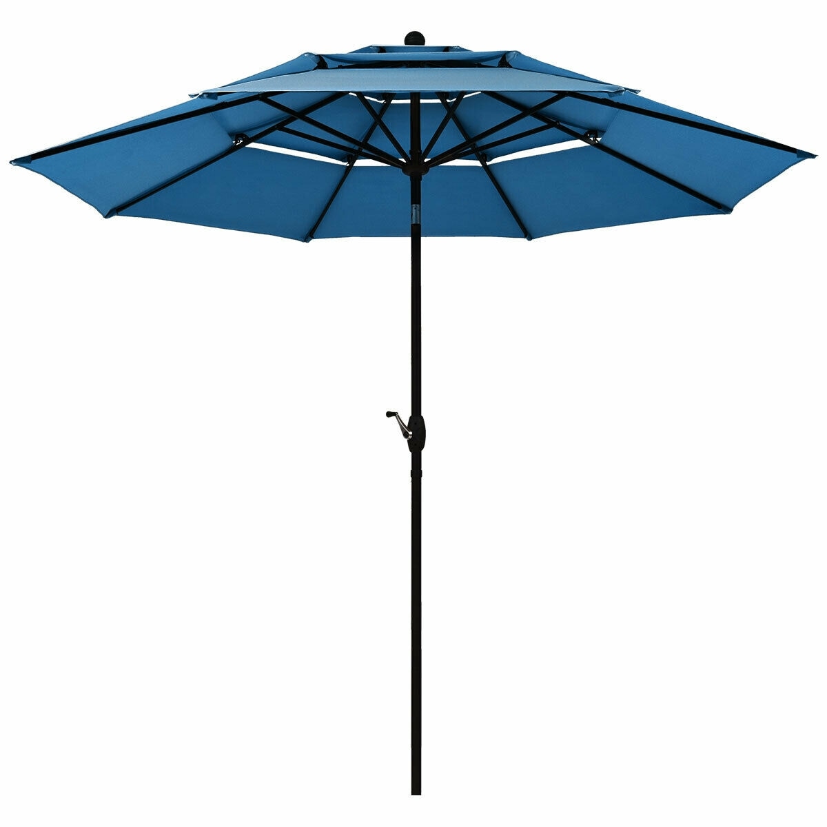 WELLFOR TDG10817MS 10-ft Steel Blue Market Patio Umbrella