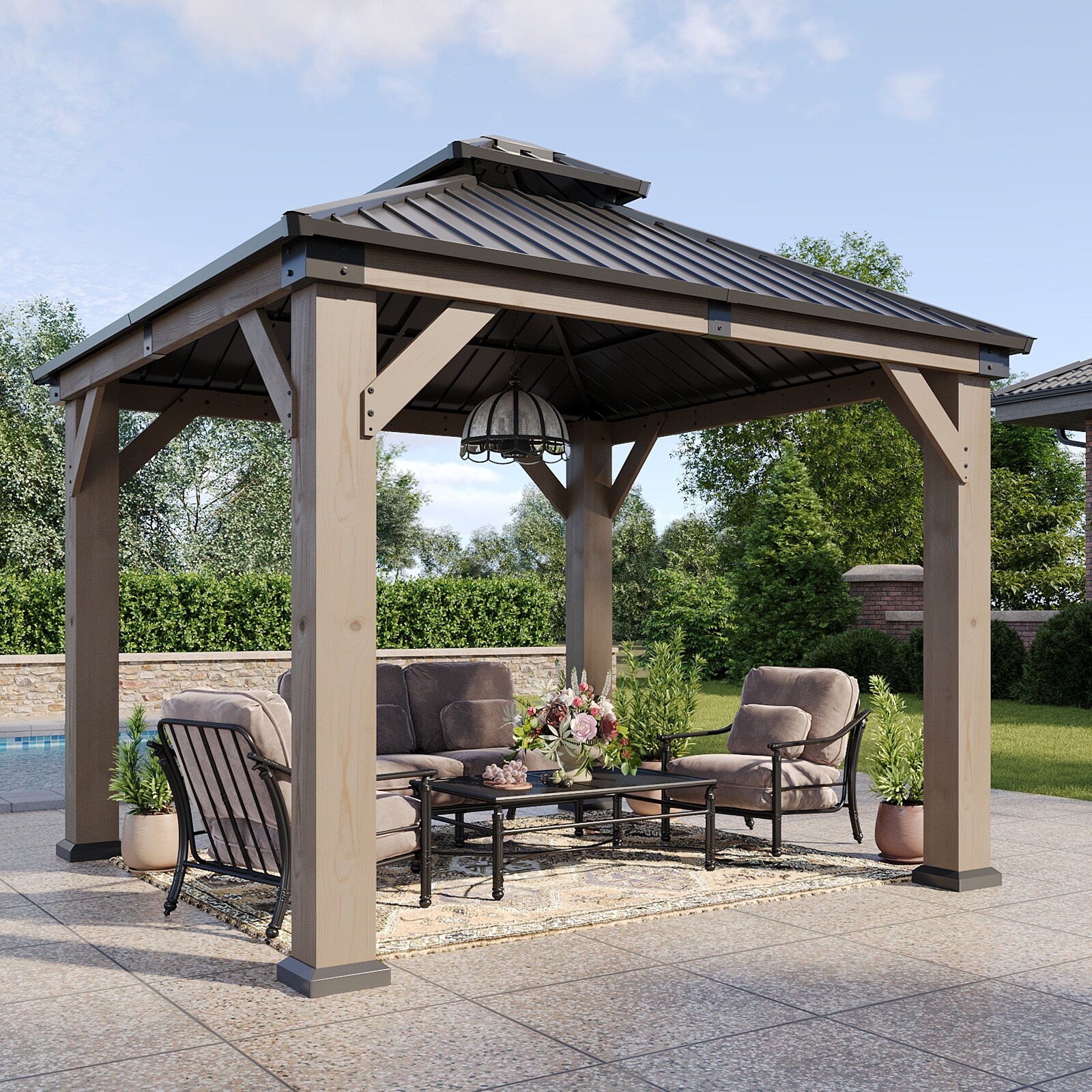 Nordivale W-SC-1010LG Wood-Resin-Gazebos - View #7