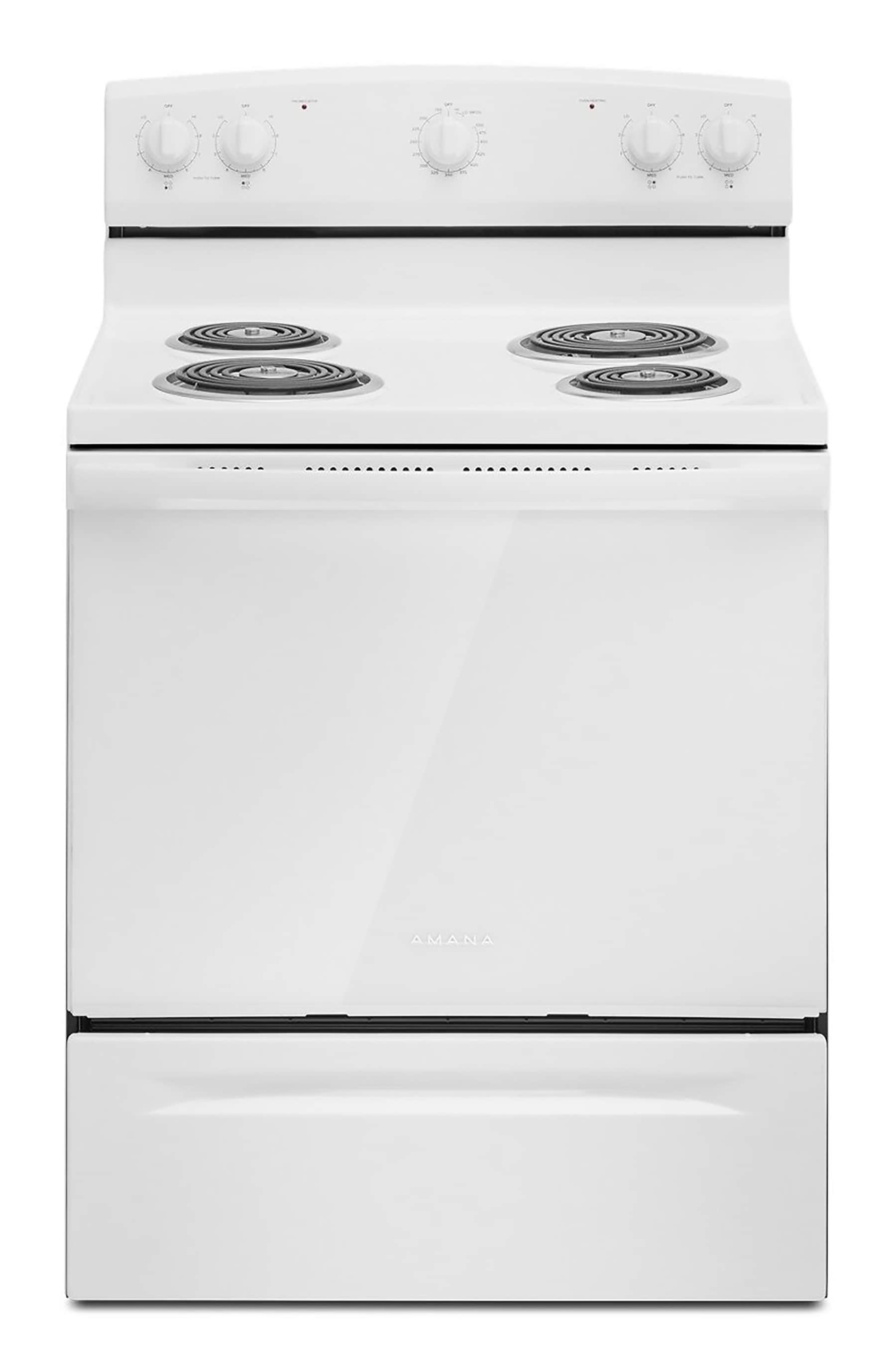 Amana White 4.8 Cu. Ft. Coil Top Electric Range