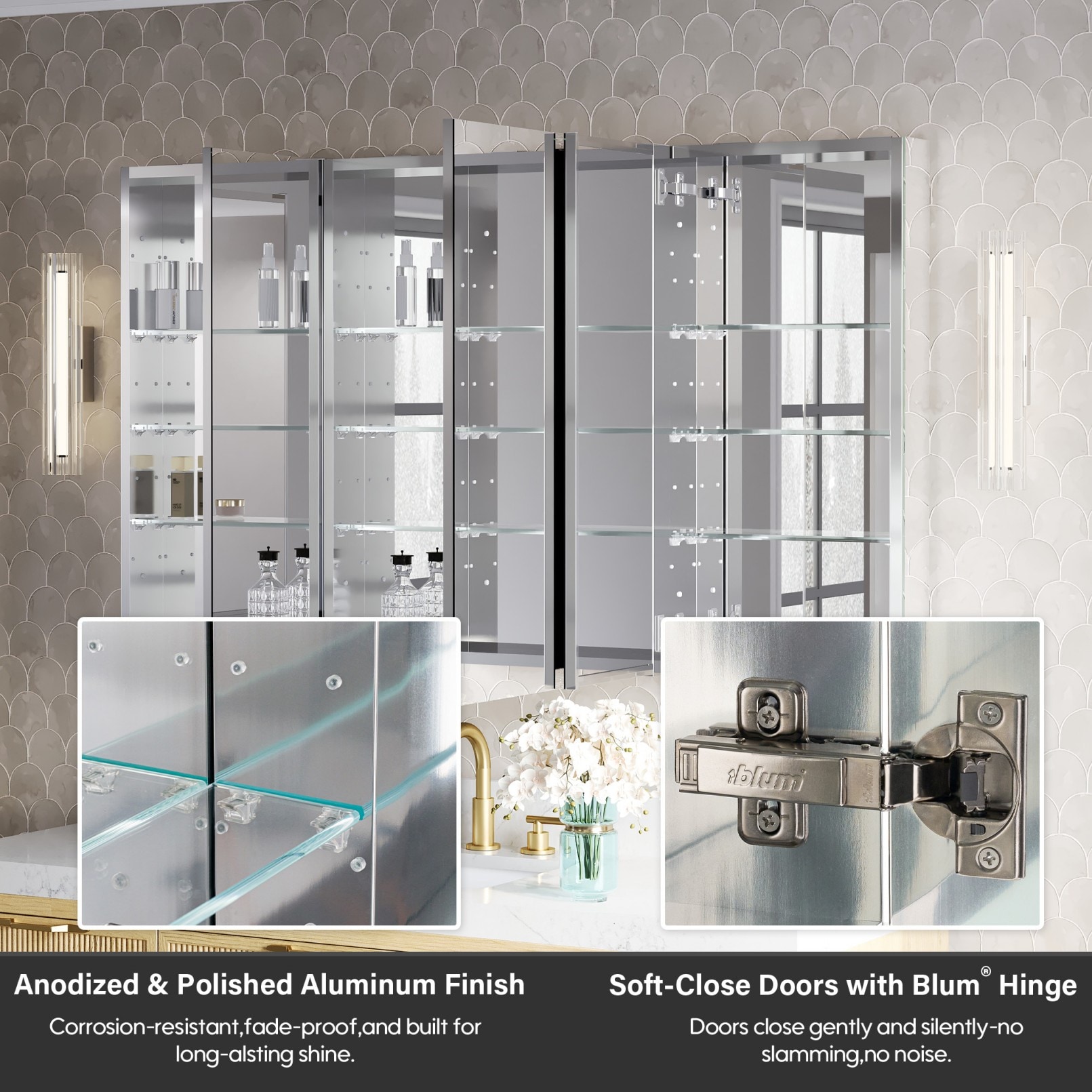 WELLFOR JRA16R24R16L32 Bathroom-Medicine-Cabinets - View #6