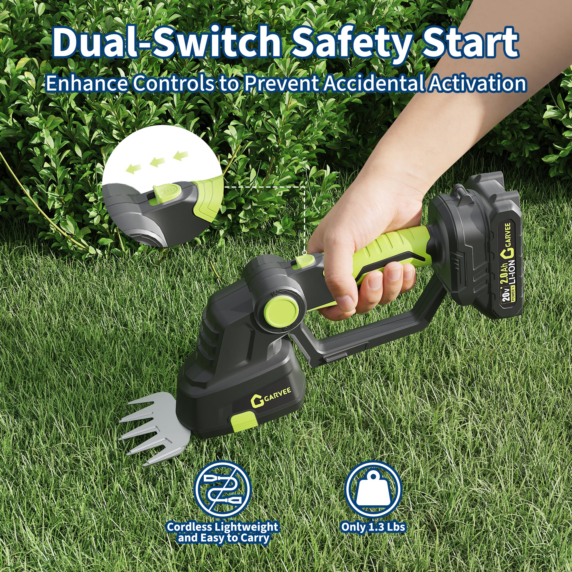 GarveeLife 3TS-RG1OQRLW Cordless-Hedge-Trimmers - View #4