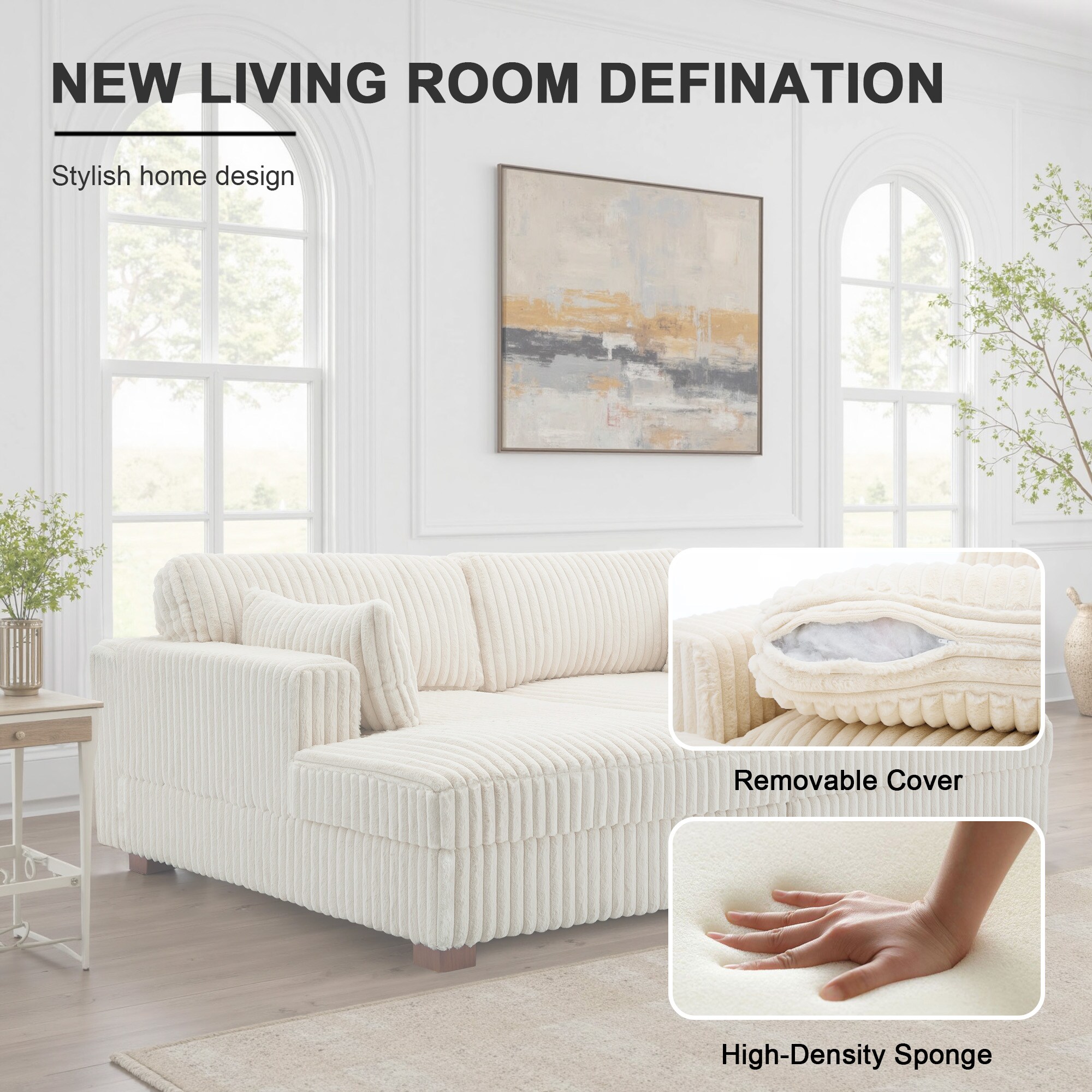 Dreamsidea LS-CS02F-RH WHI-L-R Sofas-Loveseats - View #6