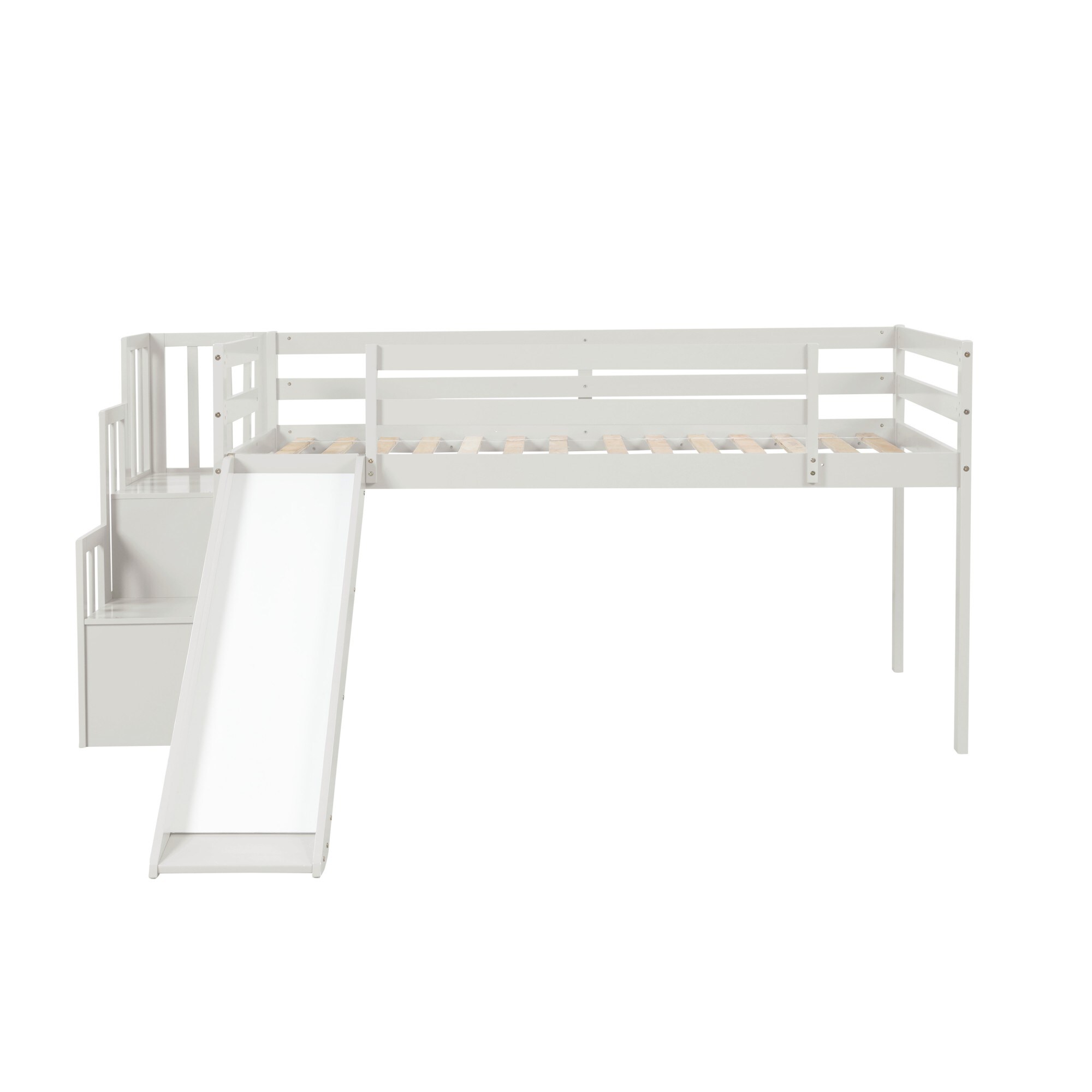 Yiekholo LL-1219AAK White Twin loft Bunk Bed