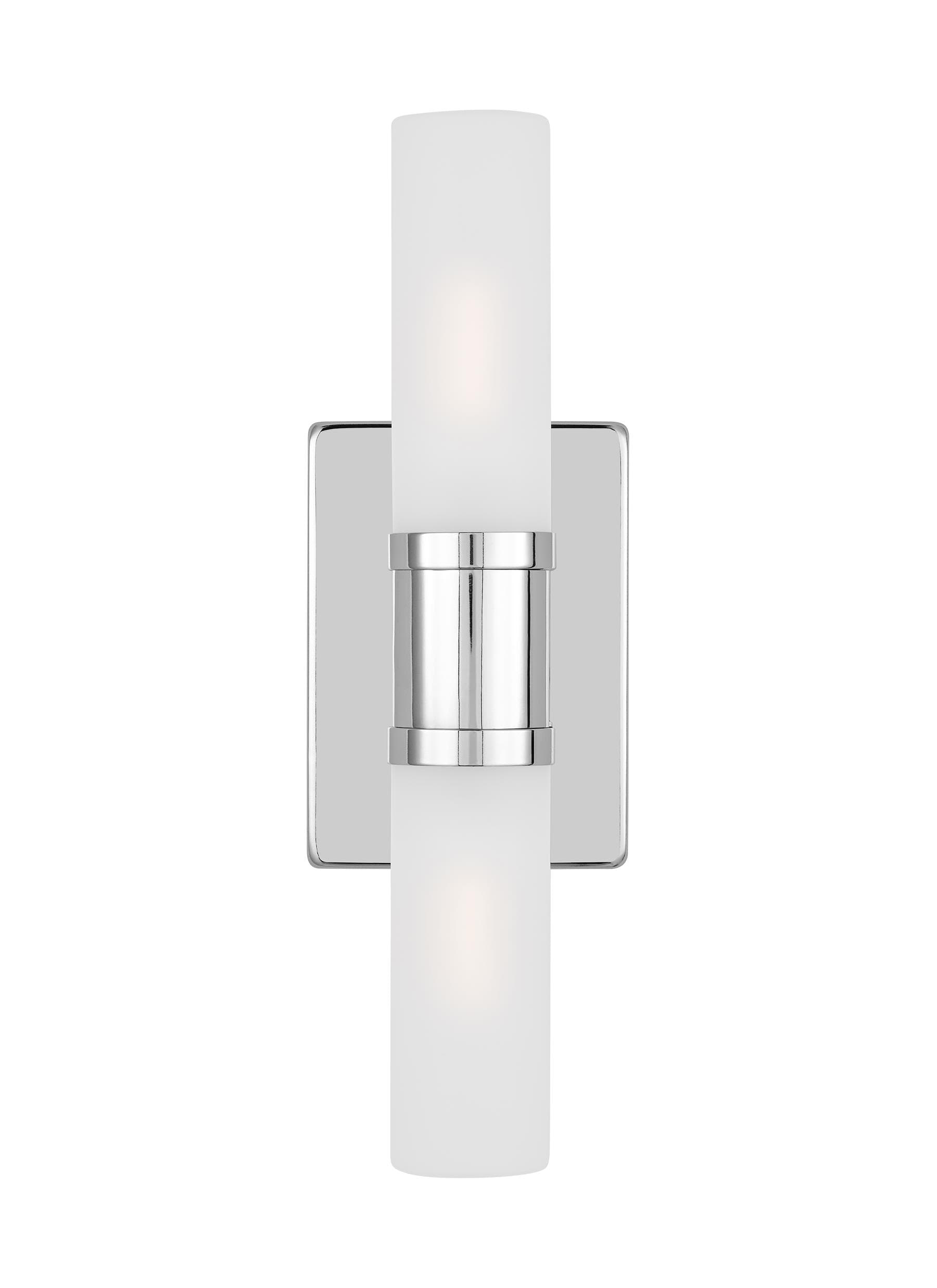 Keaton Chrome 2-Light Dimmable Bath Vanity with Satin Etched Glass