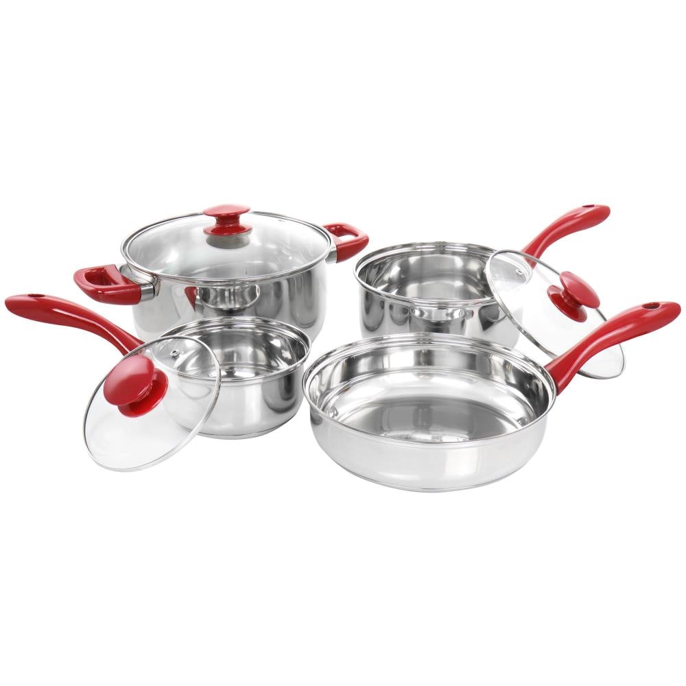 Gibson Home Casselman 4Pc Nonstick Pasta Pot Set in Red with