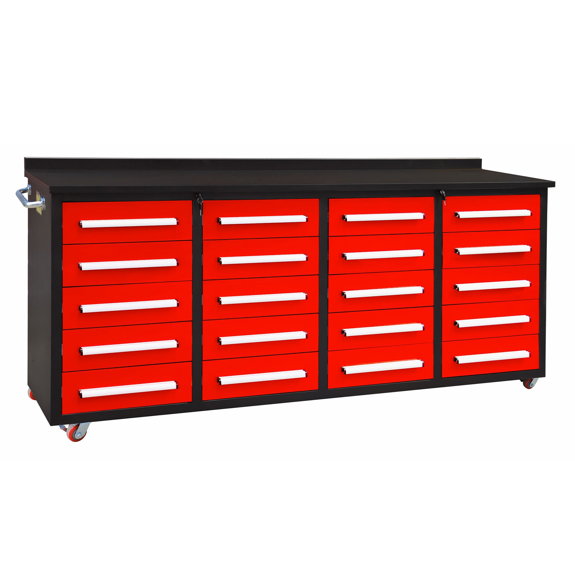 Chery Industrial WW000206 88-in L x 39-in H 20 -Drawers Red Steel Work Bench