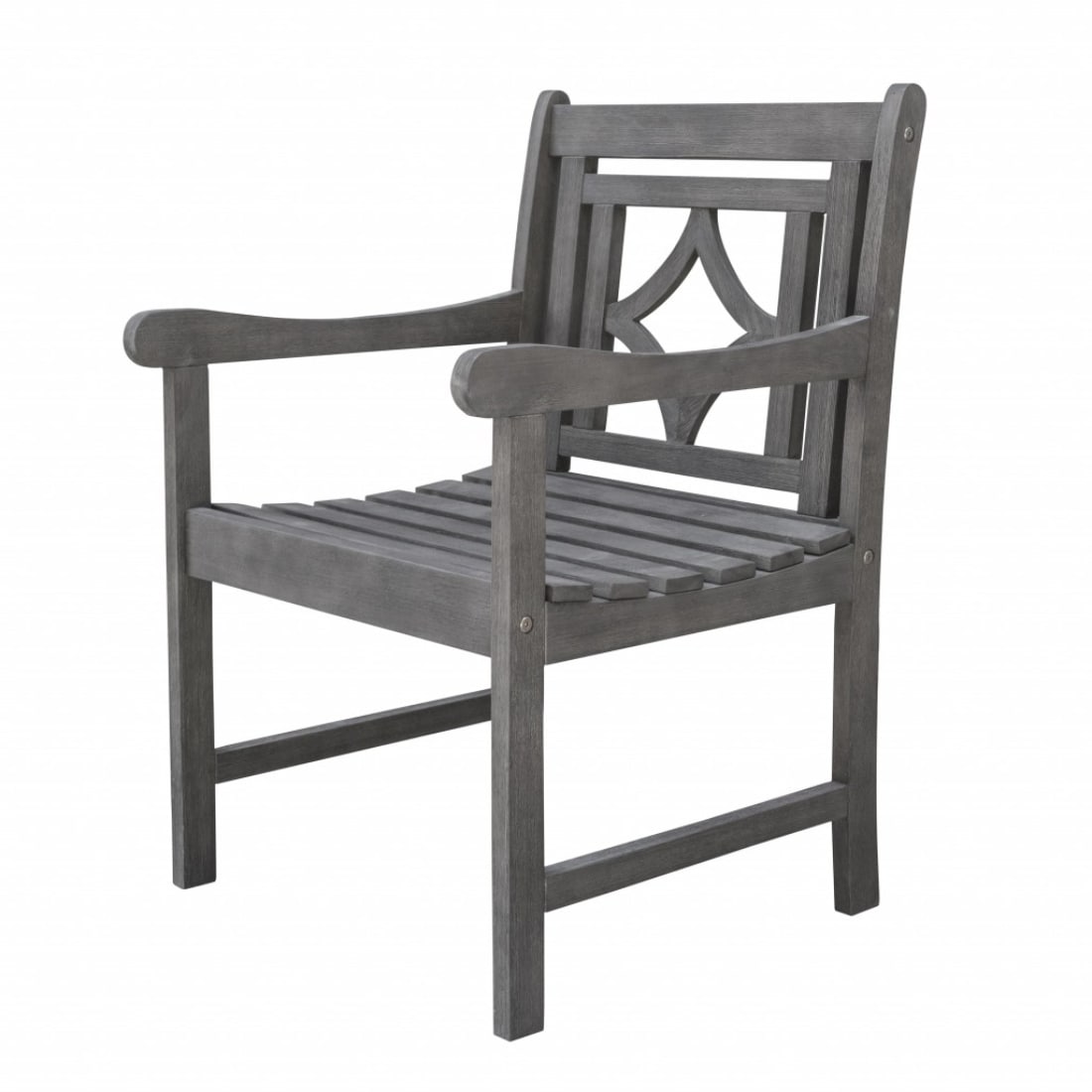 HomeRoots 4000389980 Gray Wood Frame Stationary Dining Chair with Solid Seat