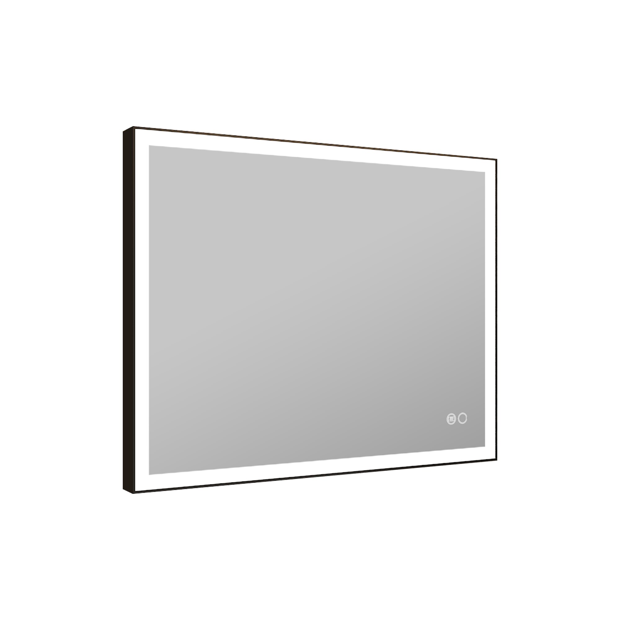 WELLFOR W5 Dimmable LED Lighting Bathroom mirror 40-in x 32-in Framed ...