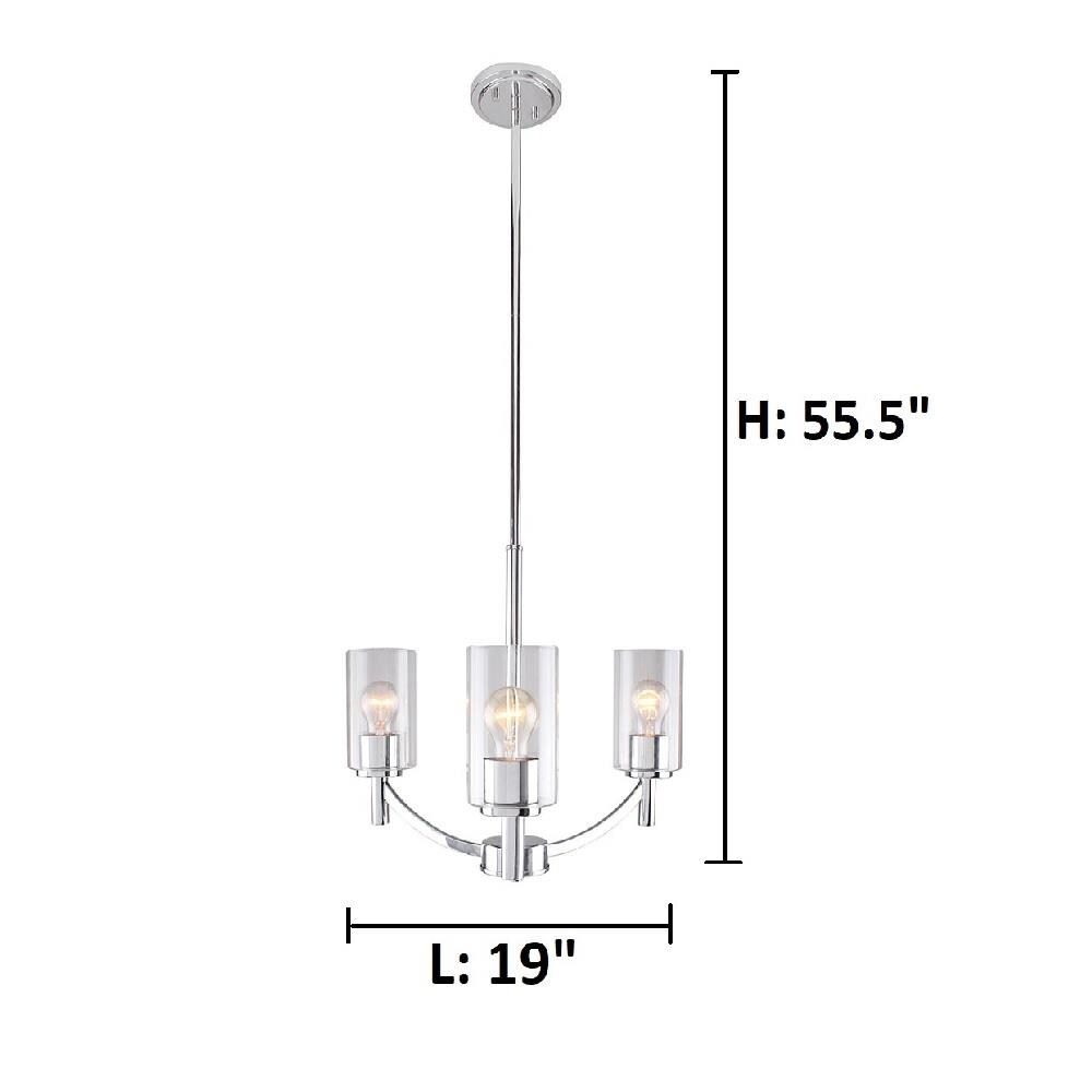 EGLO Devora 3-Light Chrome Transitional Chandelier 203737A at Lowes.com