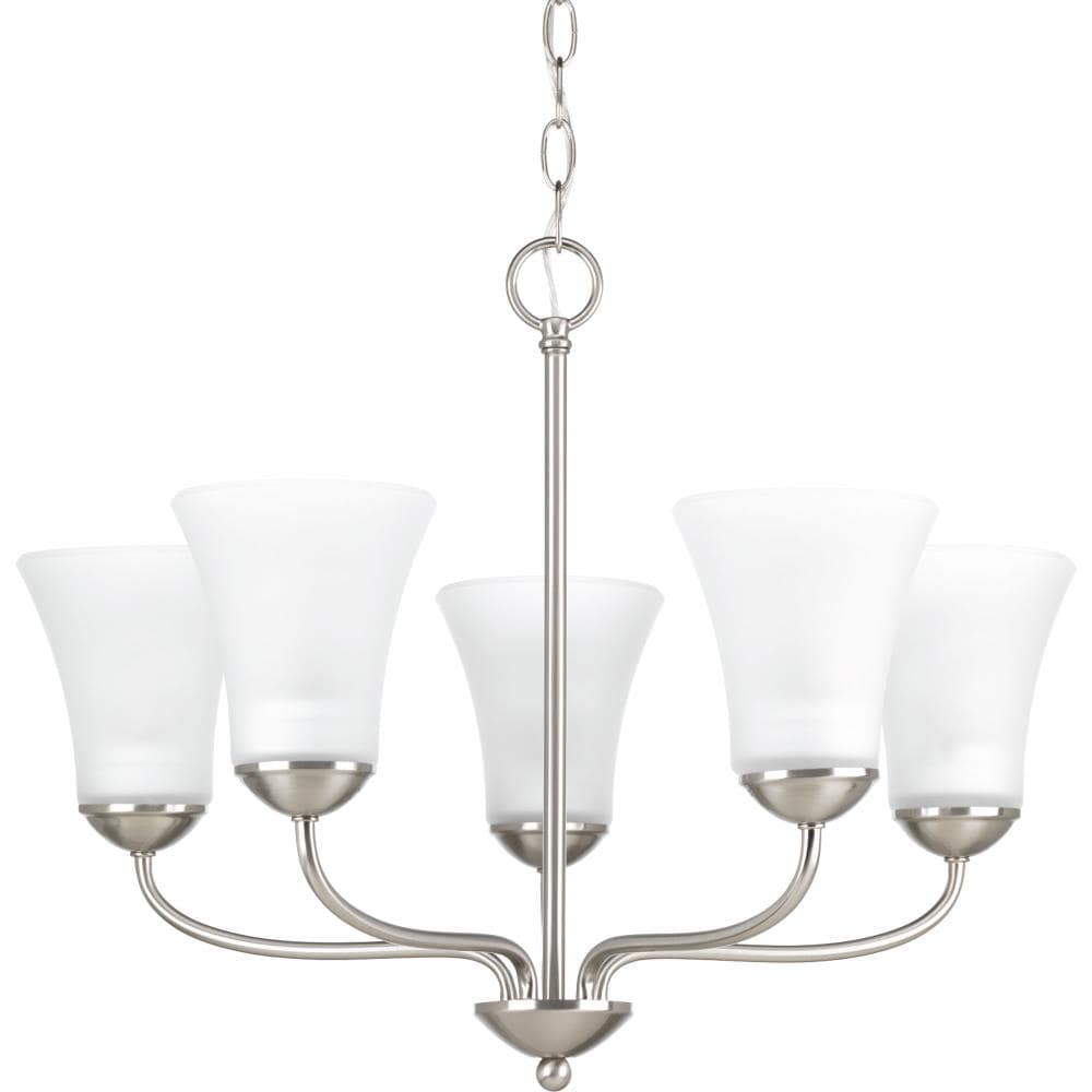 Progress Lighting P4770-09 Classic 5 -Light Brushed Nickel Traditional For Use in Bedrooms, Dining Rooms, Foyers, Kitchens, Living Rooms Chandelier