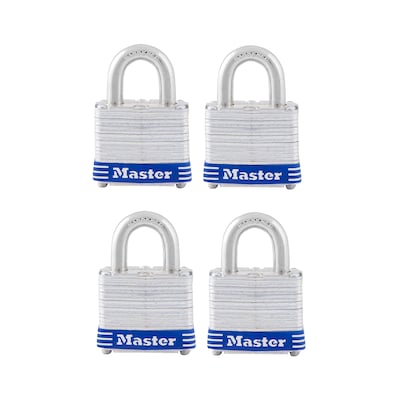 Master Lock 9140EURDLF Vohängeschloss mittlerer Bügel mit Schlüssel aus Aluminium Grau 4 x 7,6 x 1,3 cm 