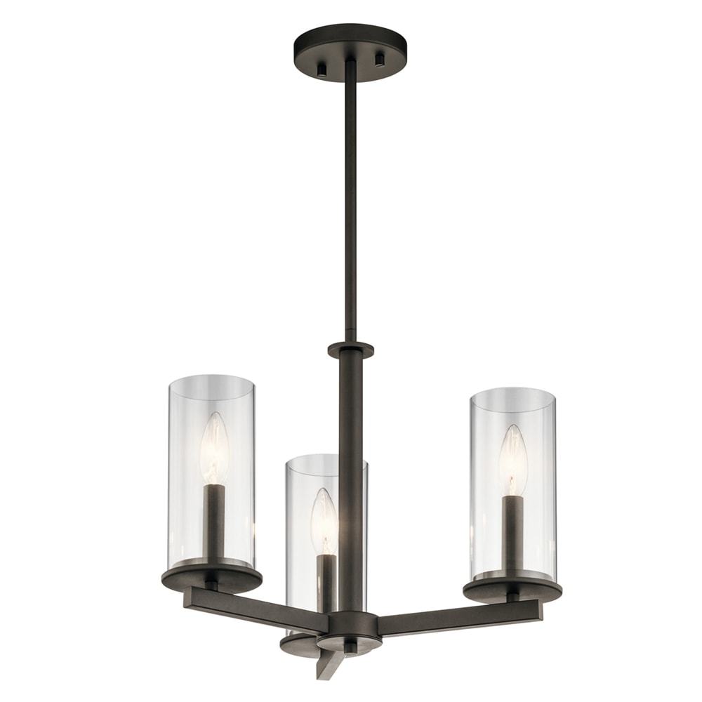 Kichler Crosby 3-Light Bronze Modern/Contemporary Dry rated Chandelier ...