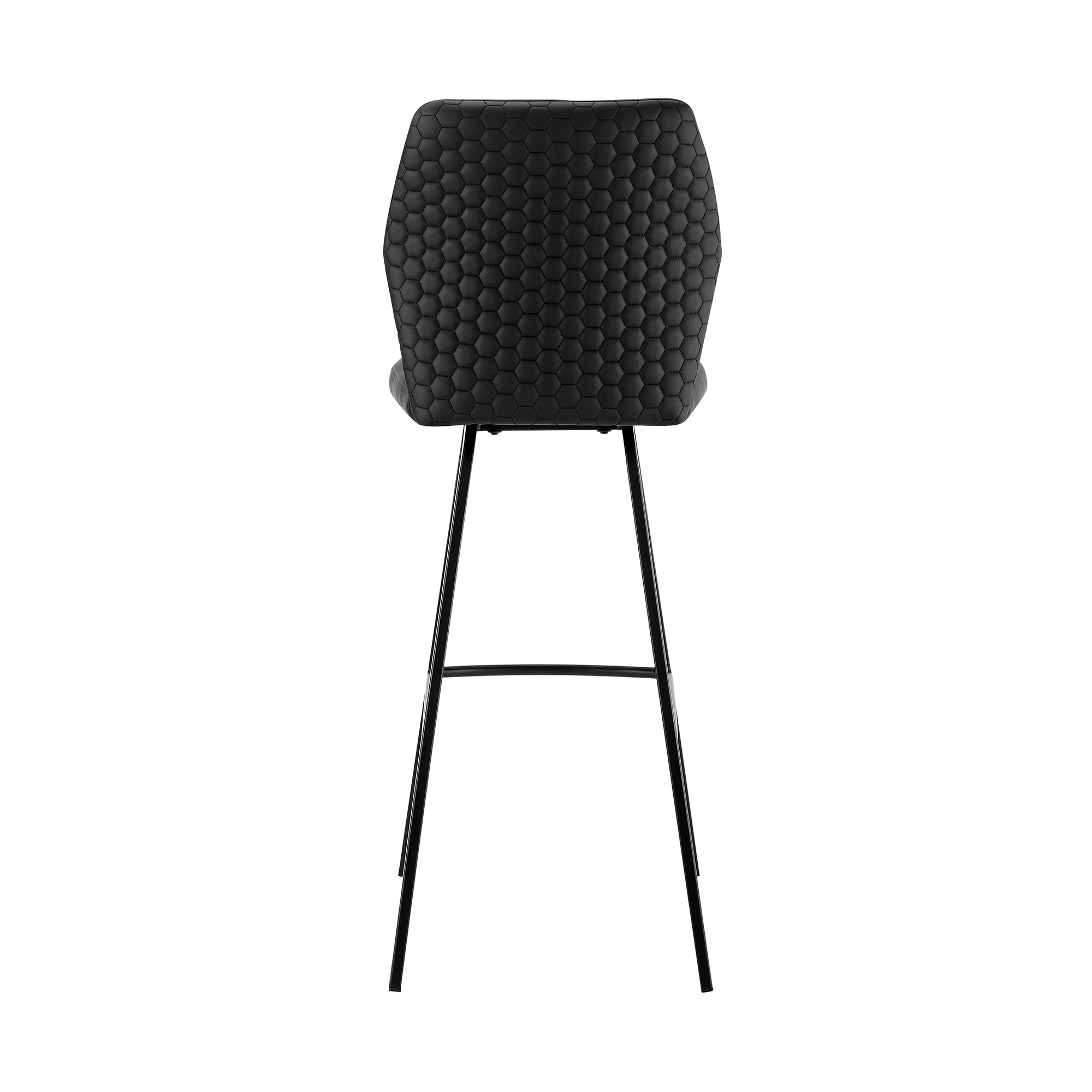 Modern Tandy Black Faux Leather 26" Counter Stool with Metal Frame