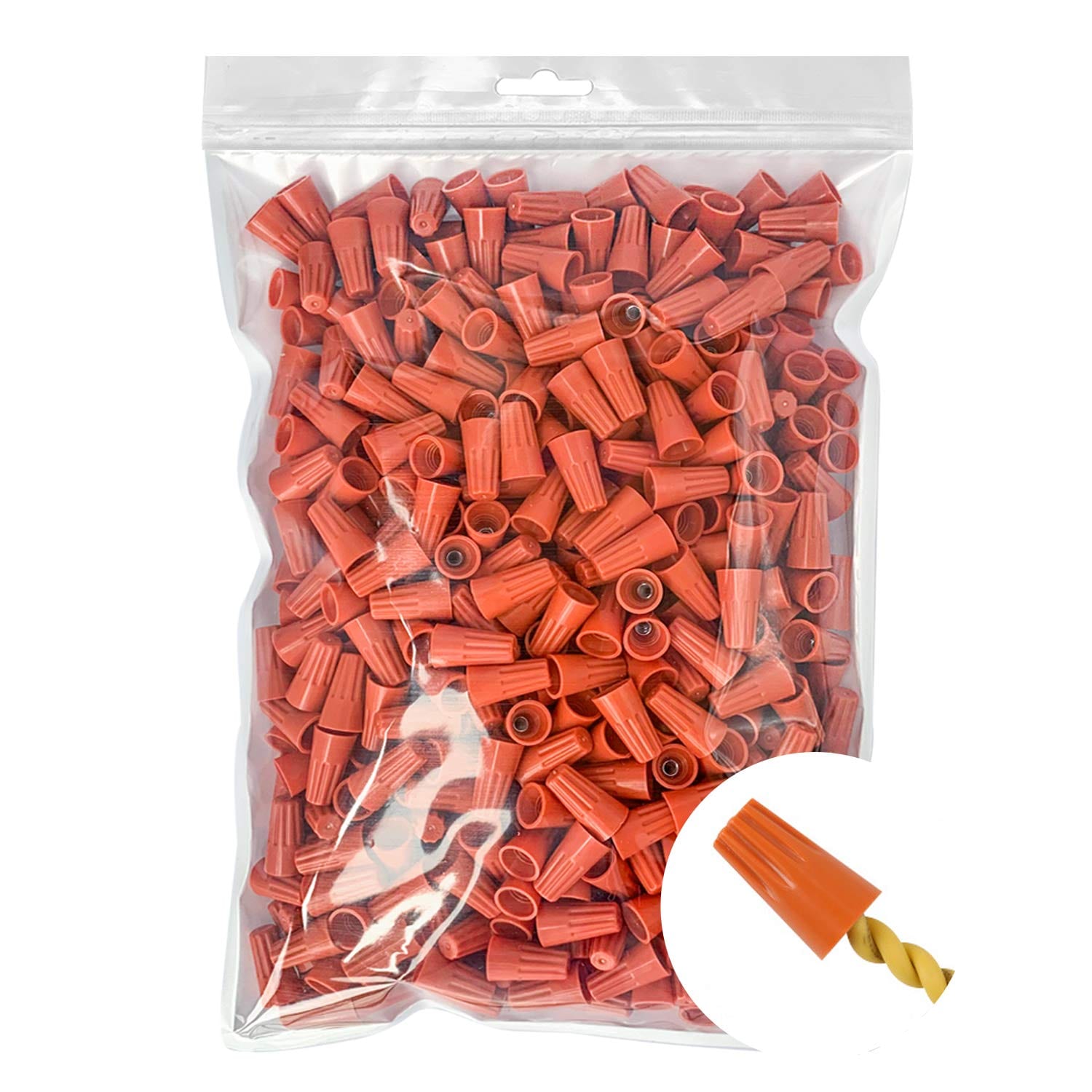 Afoxsos 500 Piece Electrical Wire Connectors Orange Wire Caps Screw Terminals Twist Nuts for Secure Wire Connections durable #LAF0823FA0373