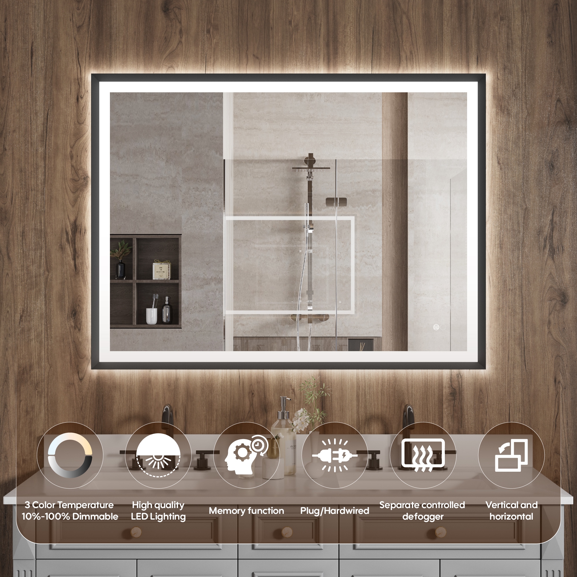 Forclover MRE-6F4836MB Framed-Bath-Mirrors - View #13