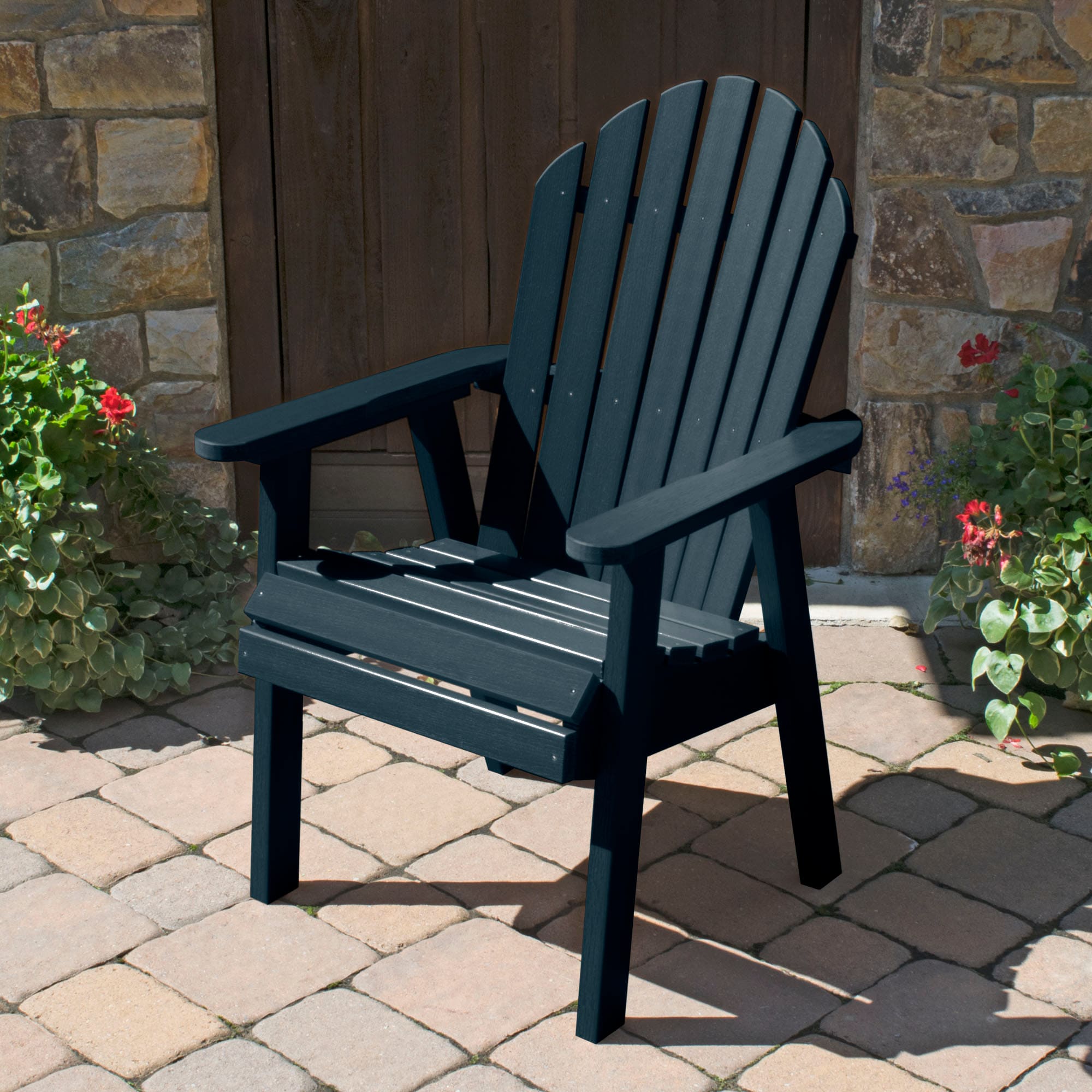 highwood Hamilton Federal Blue Plastic Frame Stationary Adirondack