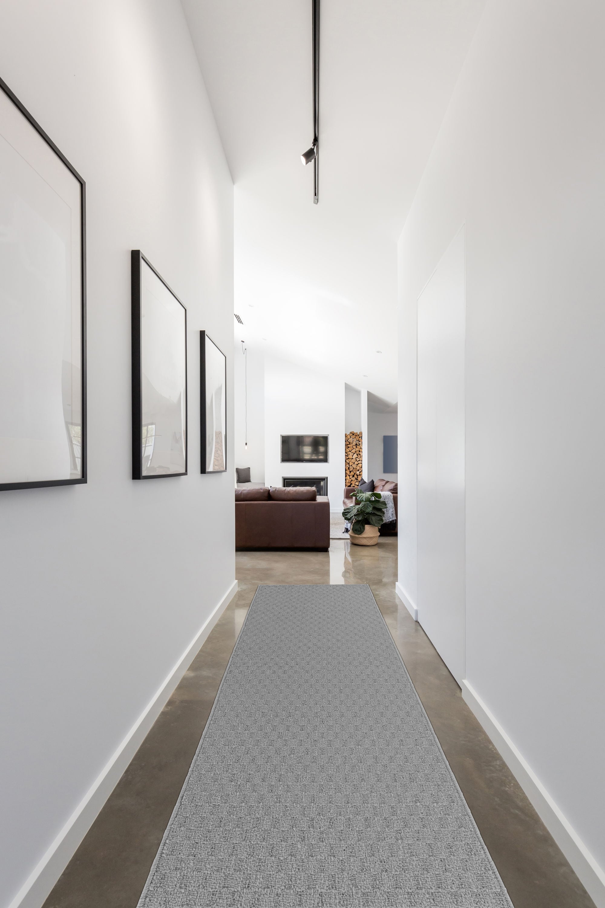 Garland Rug TS000N024144D7 Town Square 2 x 12 (ft) Tufted Polypropylene Silver Rectangular Indoor Solid Industrial Runner rug