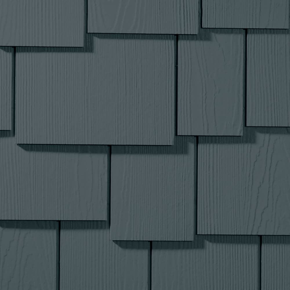 James Hardie 6861311 Statement Collection HZ5 Staggered Fiber Cement Cedarmill Shingle siding panel Evening Blue 15.25-in x 48-in
