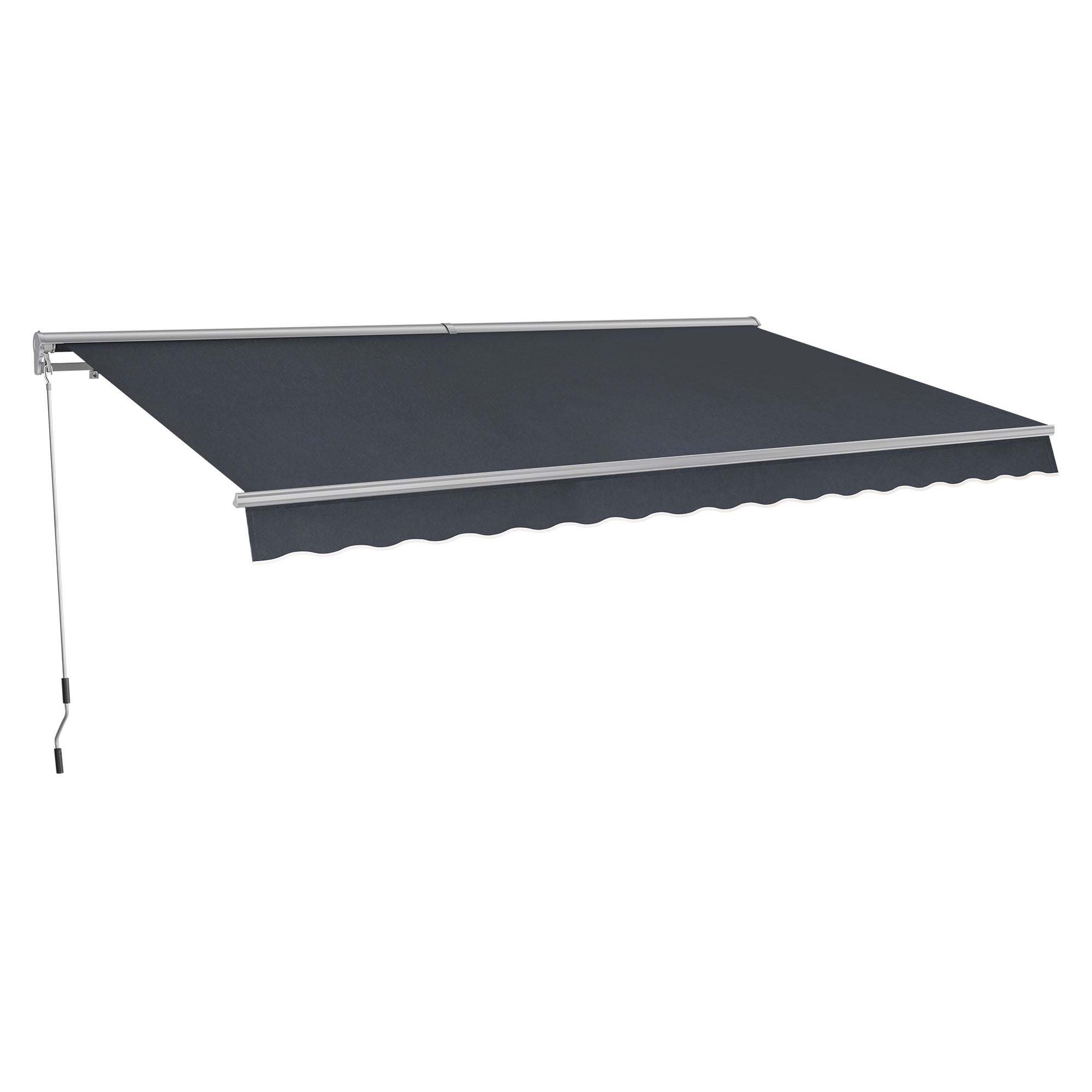 MCombo - 10 ft x 8 ft Retractable Half-Cassette Awning - UV-Resistant Waterproof Polyester Canop...