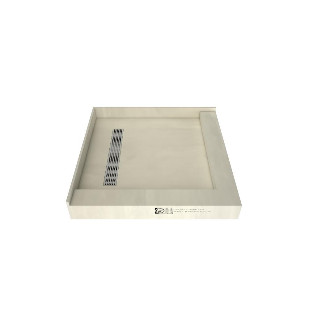 Tile Redi RT4242LDR-PVC-SQPC 42-in W x 42-in L x 5.75-in H Made For Tile Square Shower Pan Base (Left Drain)