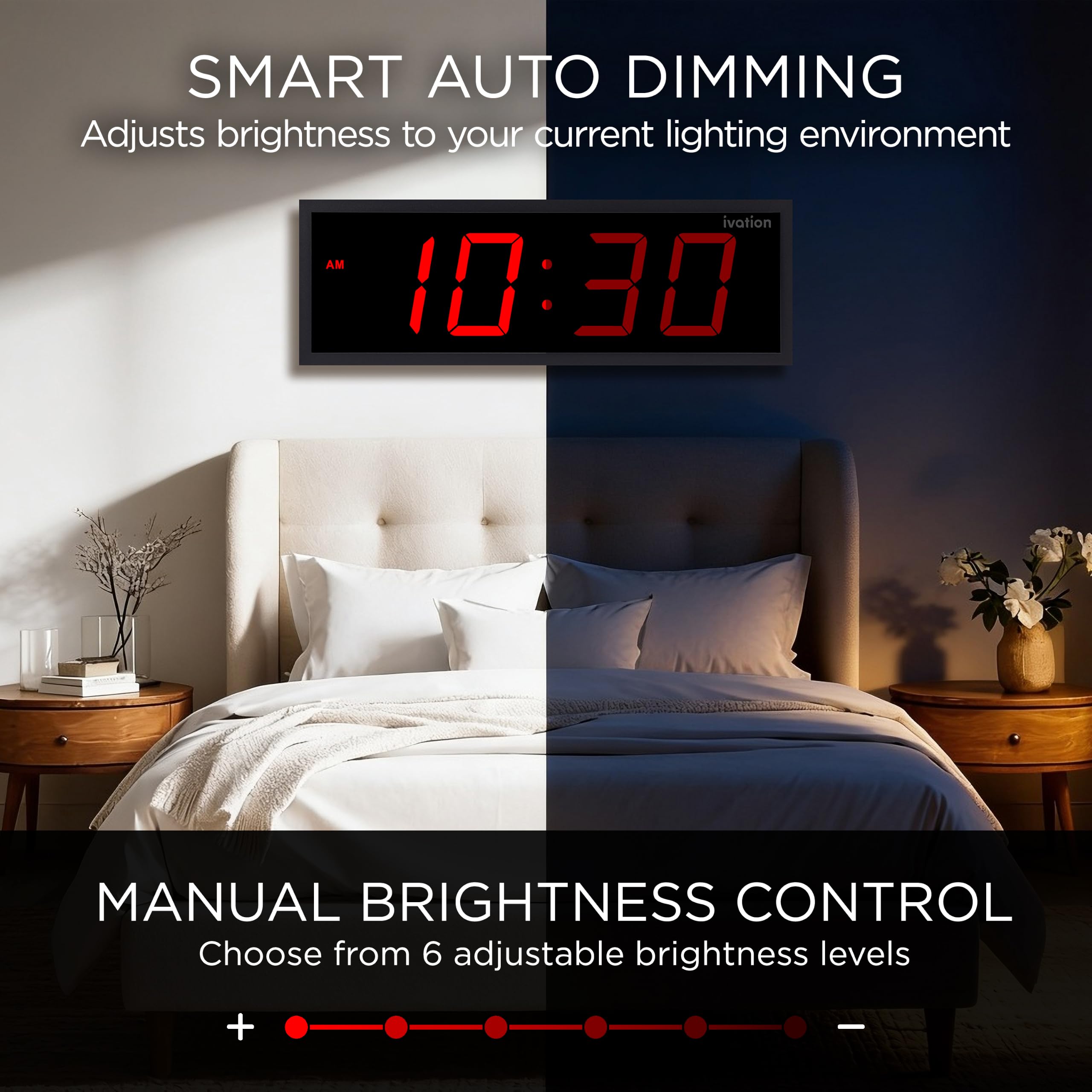 Ivation JID0824TRED Indoor-Outdoor-Clocks - View #4