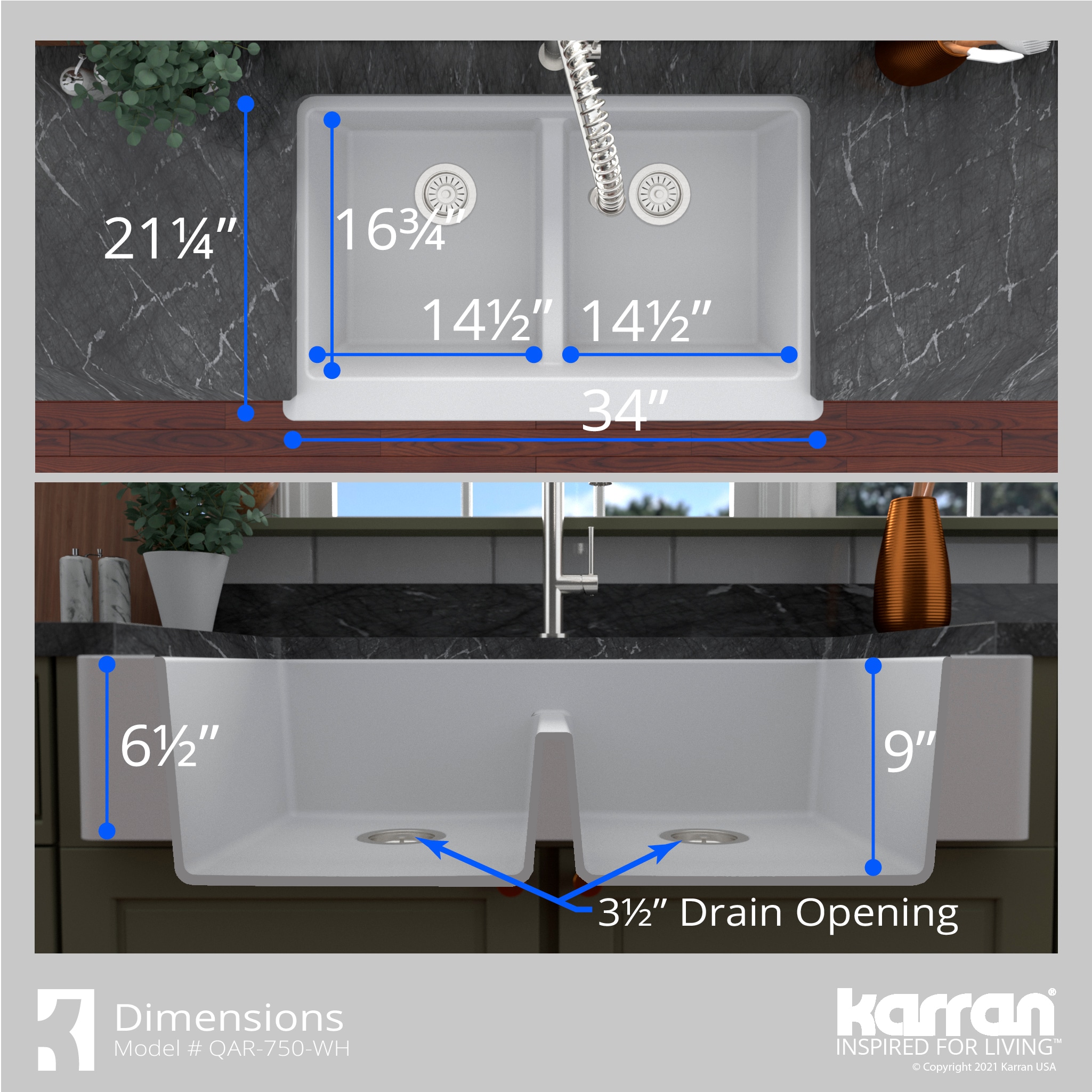 Karran QAR-750-WH-PK1 Kitchen-Sinks - View #9