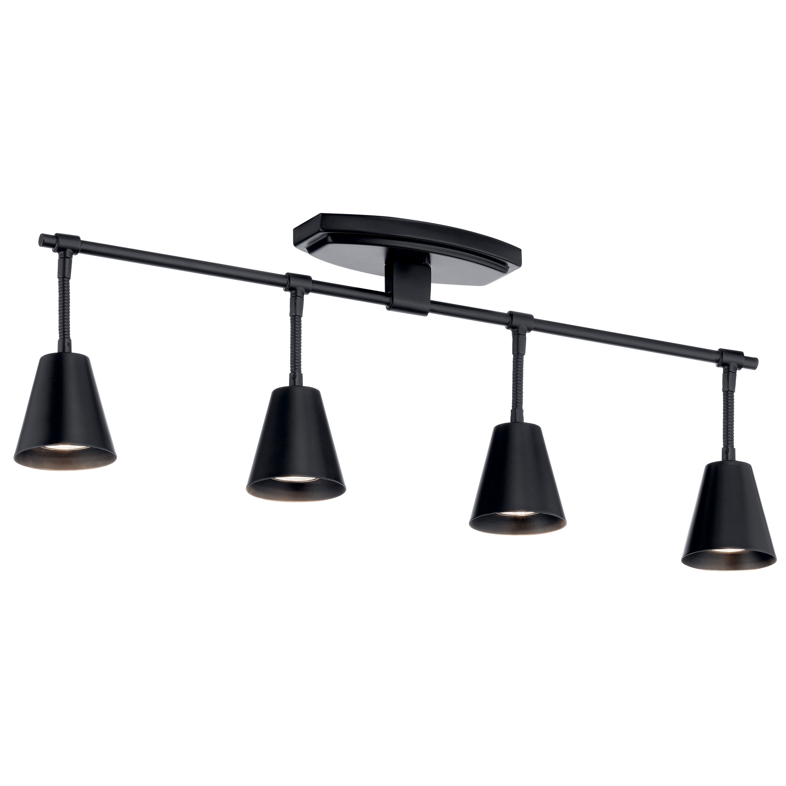 Kichler 52129BK Sylvia 30-in 4 -Light Black G5.3 base Mid-century Track Bar