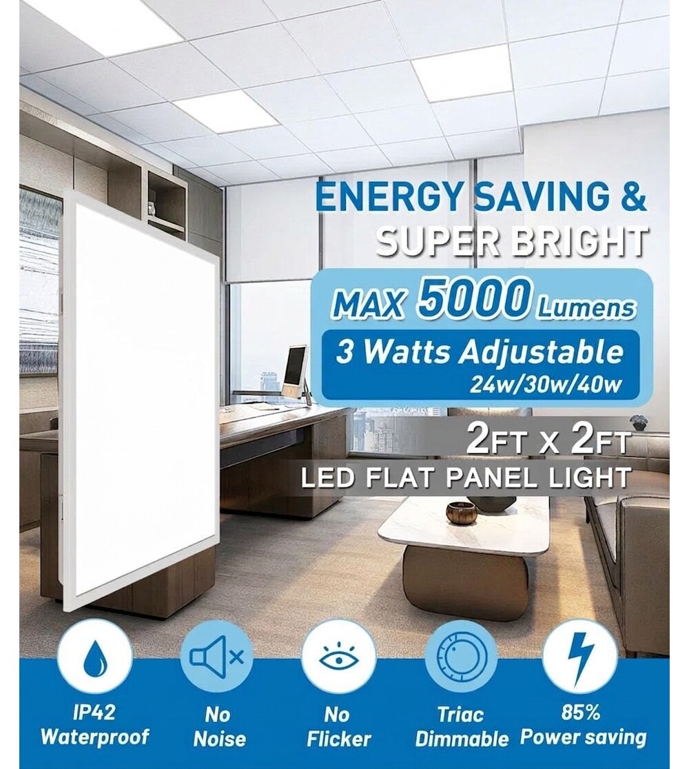 Oyezvary 6 Pack 2x2 LED Flat Panel Light 40W 4998LM 5CCT 3000K 3800K ...
