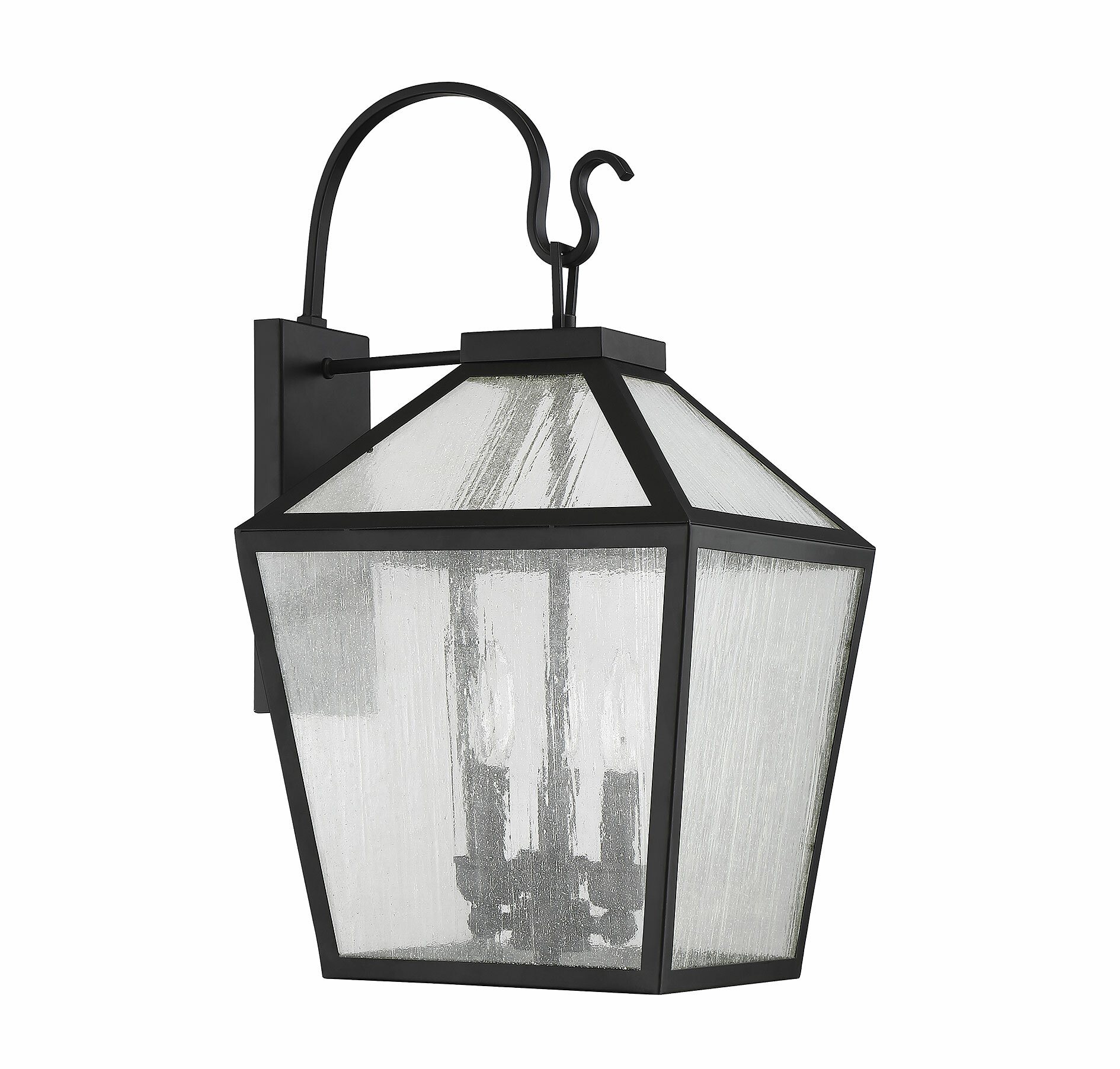 Woodstock Black Metal 3-Light Outdoor Wall Lantern