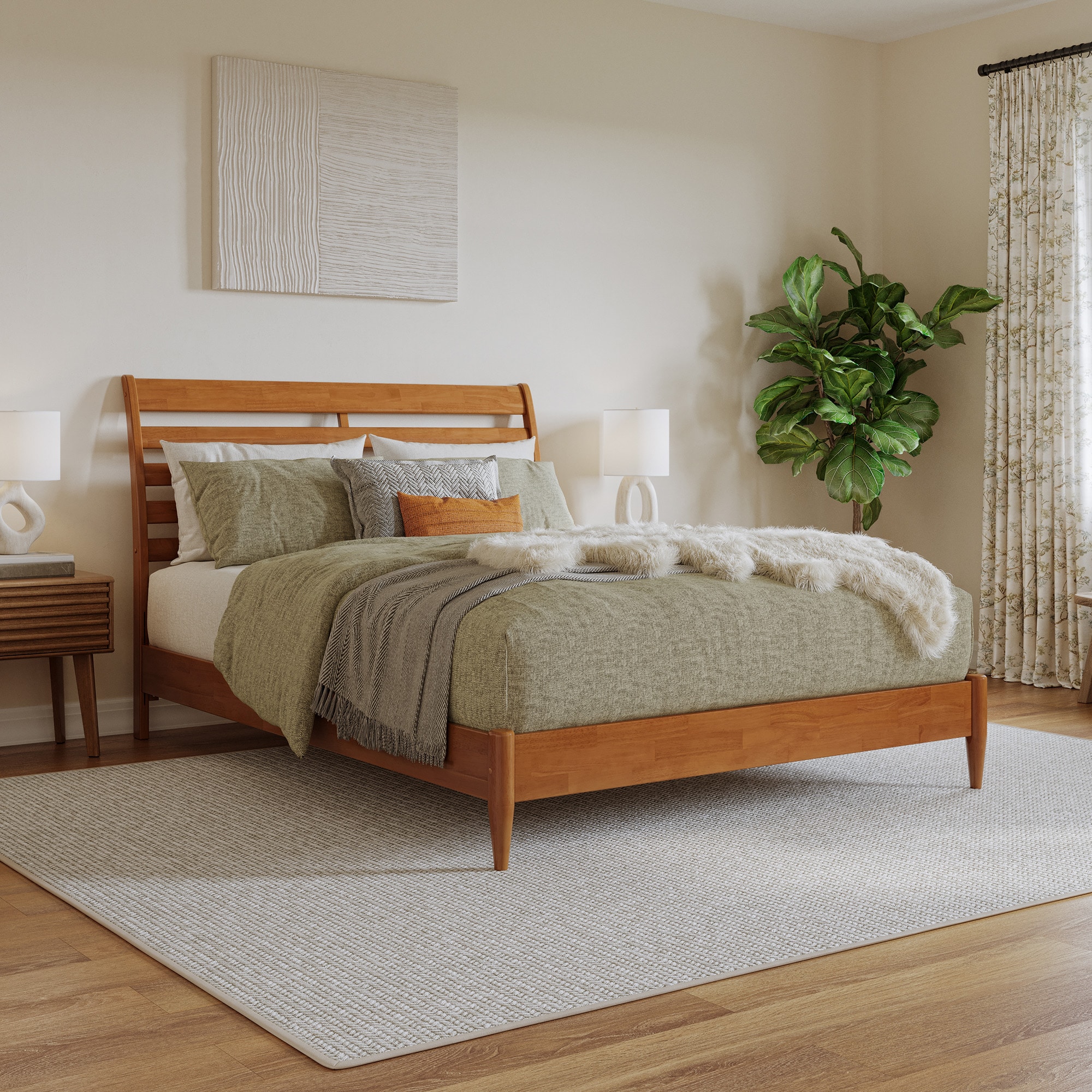 AFI AR977804T Savannah Light Toffee Queen Wood Low-profile Bed