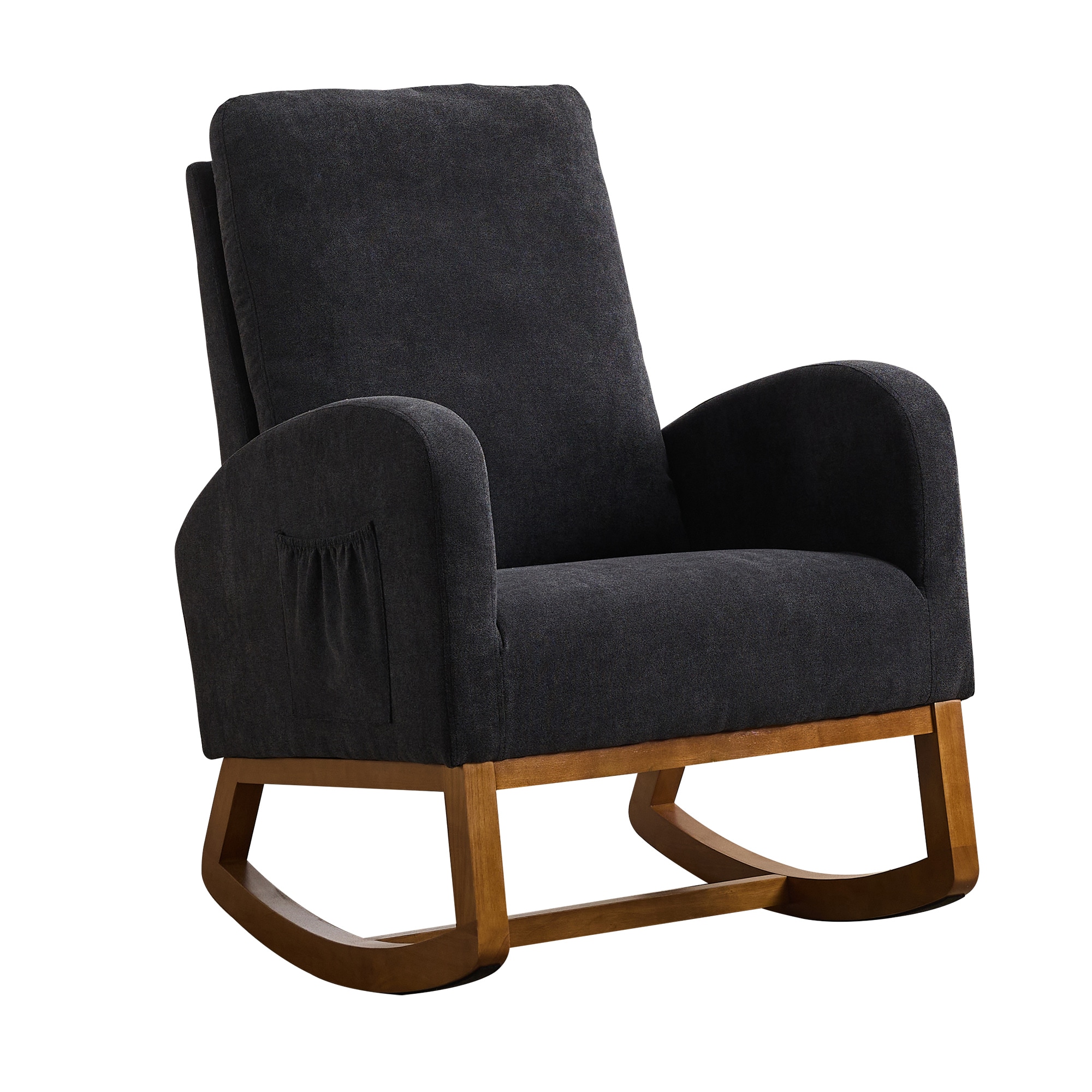 Hrinhom HC-W5004-BLACK Casual BLACK Rocking Chair