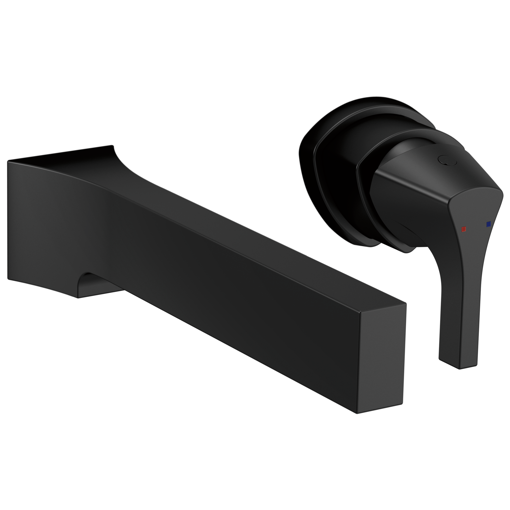Sleek Modern Wall-Mounted Matte Black Bathroom Faucet