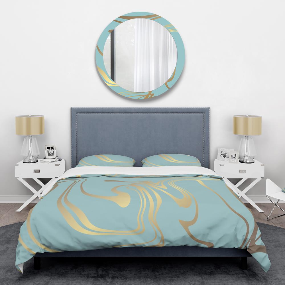 Designart BED24203-K 3-Piece Blue King Duvet Cover Set