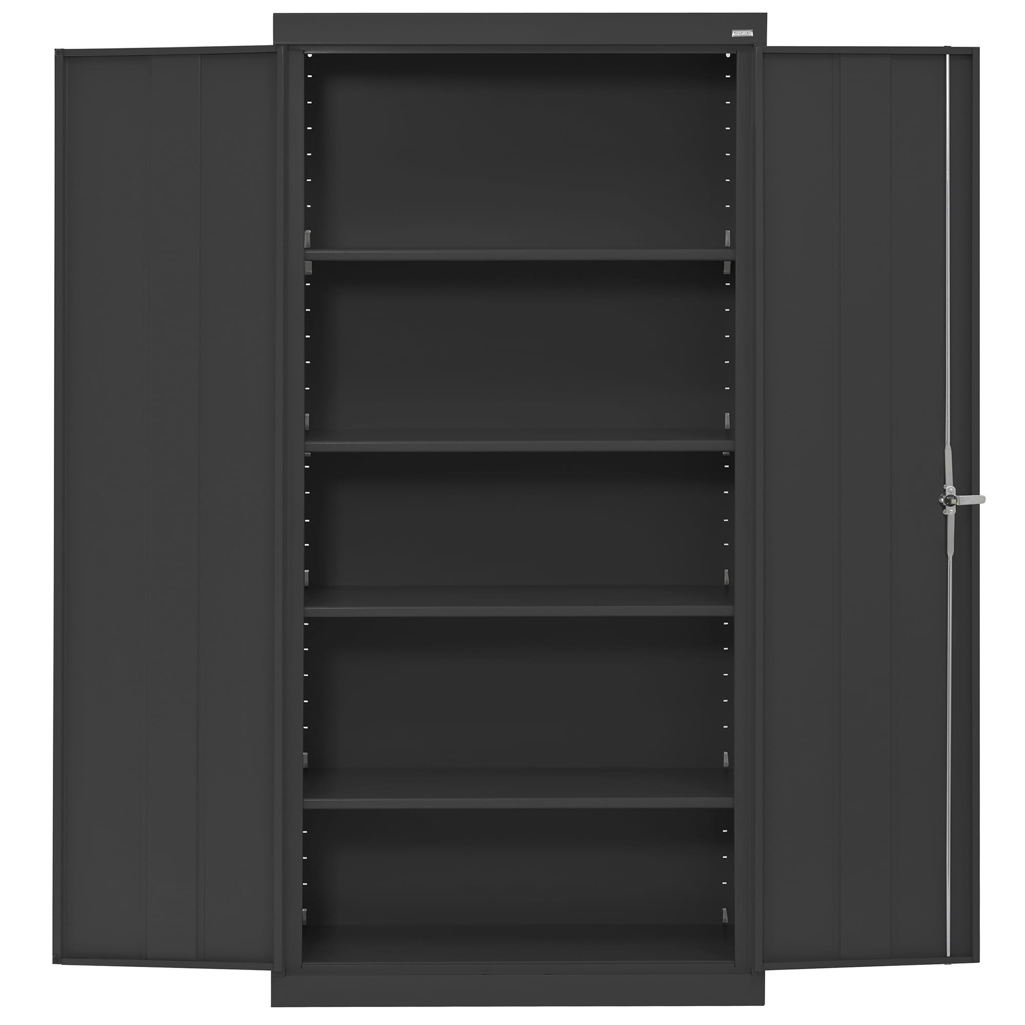 Black Freestanding Lockable Office Cabinet with Adjustable Shelving