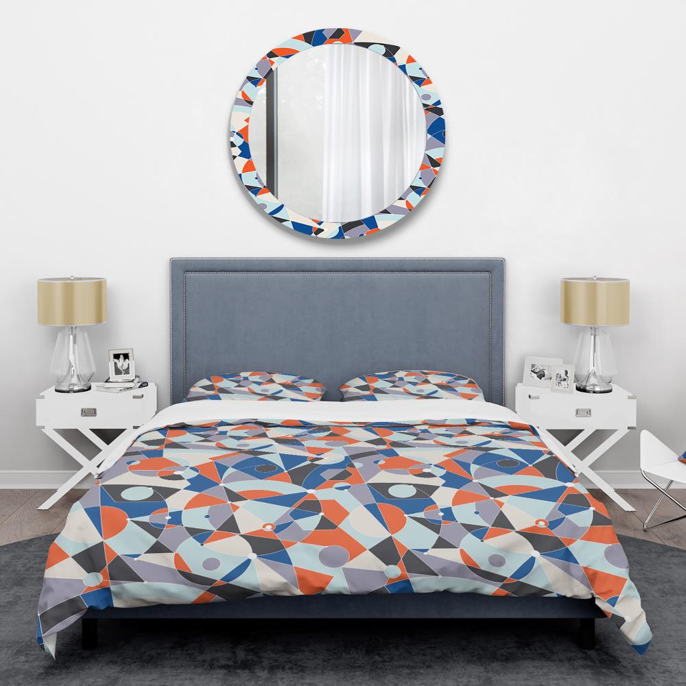Designart BED24144-K 3 -Piece Orange King Duvet cover Set