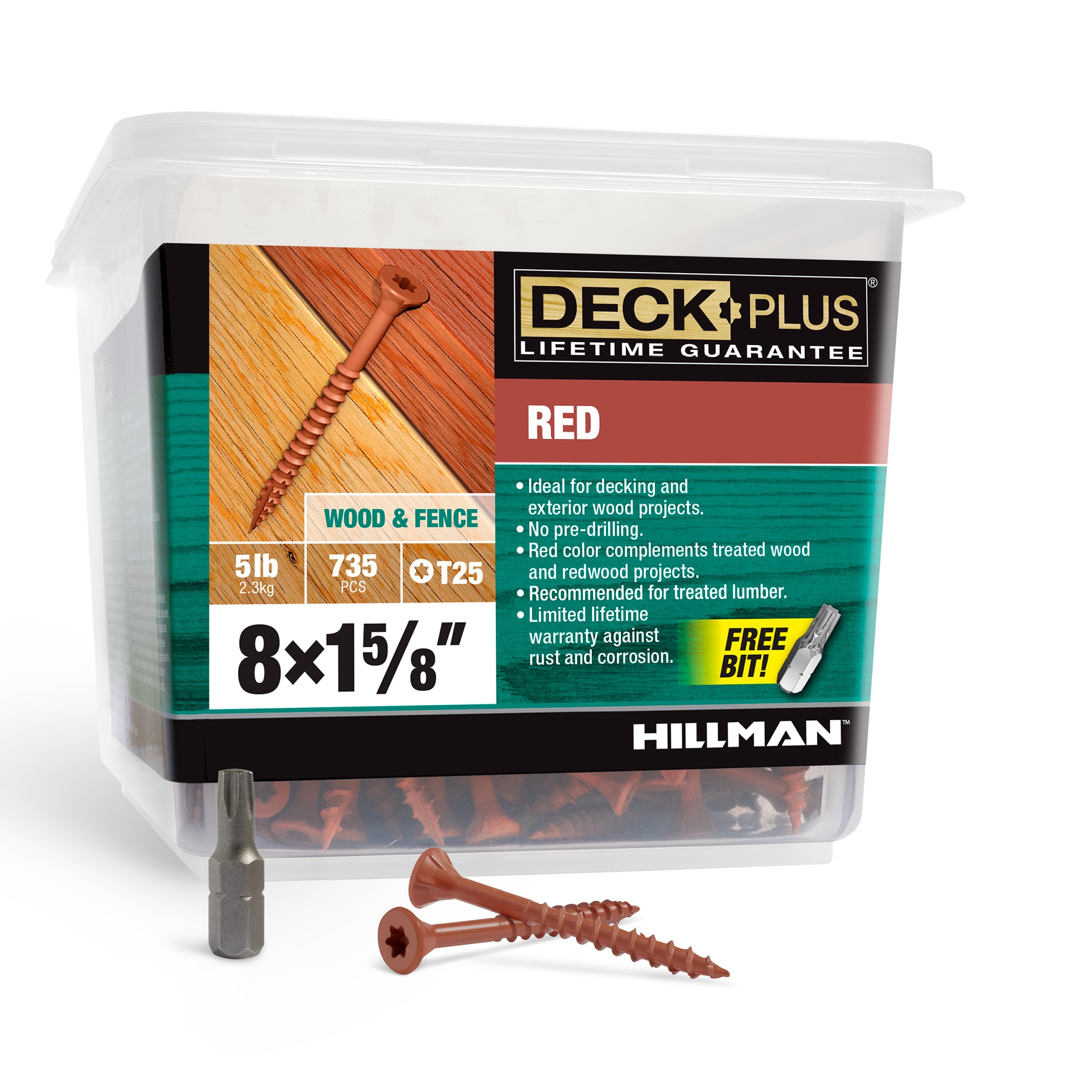 Deck Plus 48426 #8 x 1-5/8-in Wood to wood Deck Screws ( 735 -Per Box )