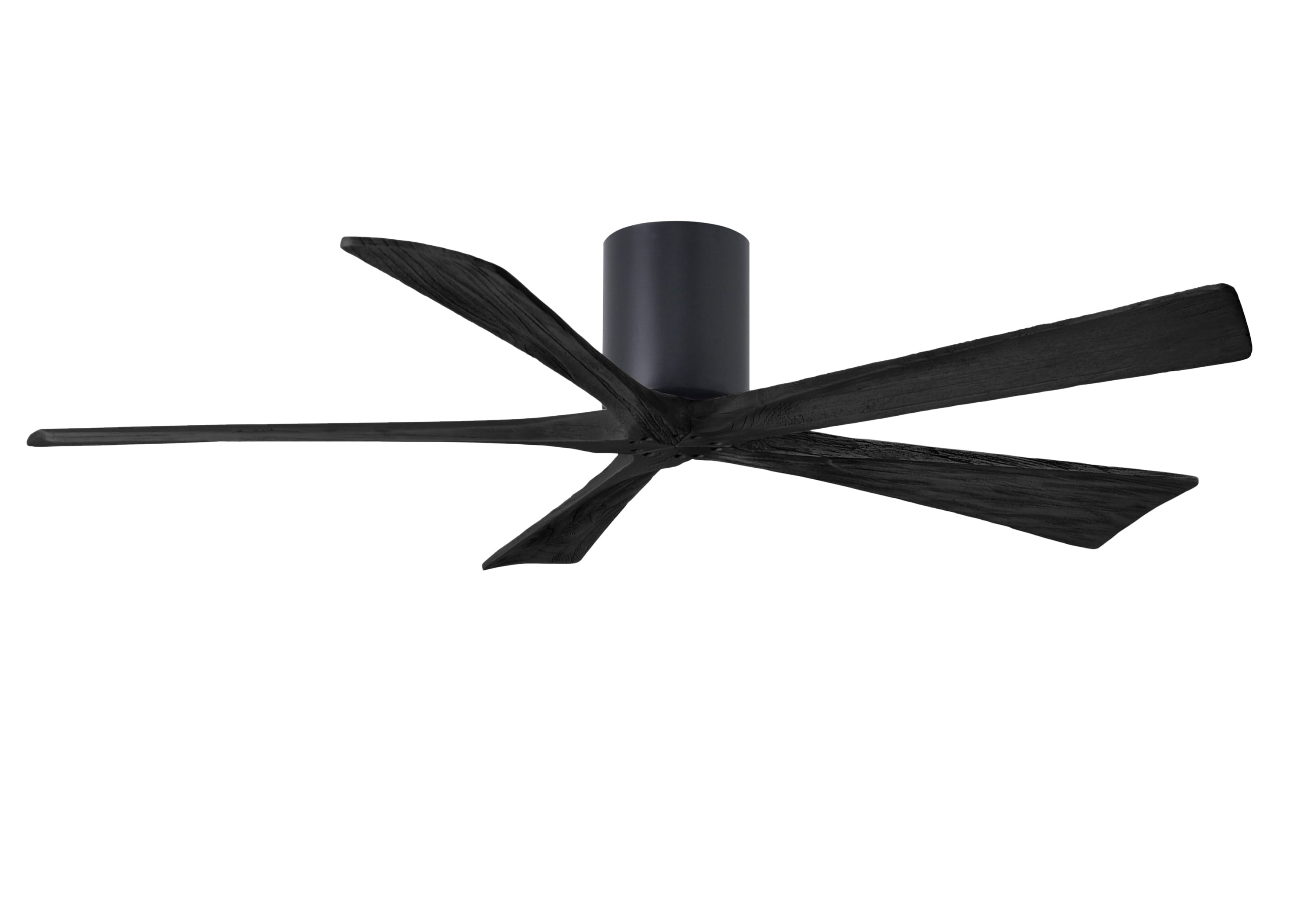 Matthews Fan Company IR5H-BK-BK-60 Irene-5H 60-in Outdoor Flush Mount Matte Black with Matte Black Blades Ceiling Fan Without Light - Remote Included ( 5 -Blade )