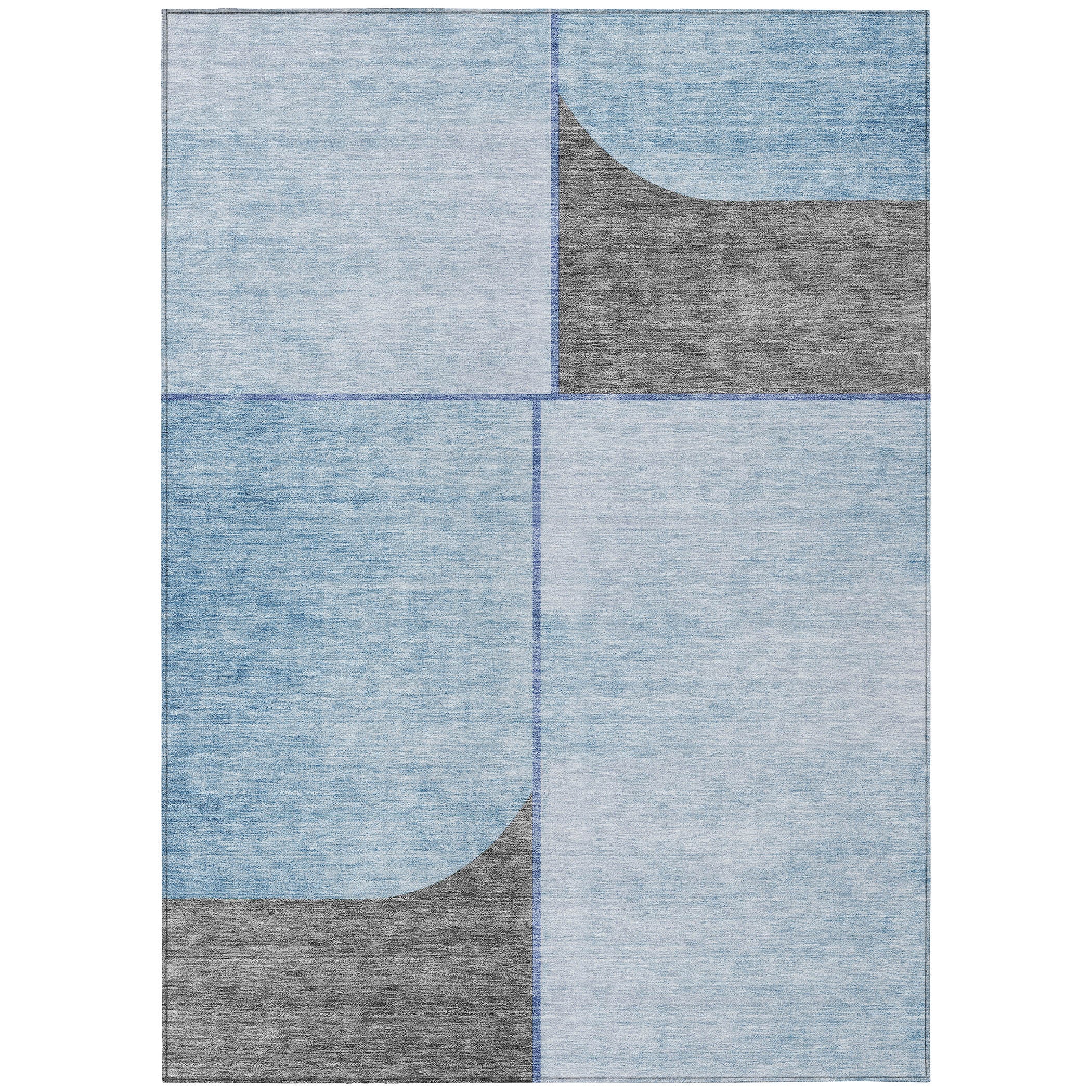 Addison Rugs ACN717SK8X10 Chantille ACN717SK 8 x 10 (ft) Polyester Sky Rectangular Indoor/Outdoor Geometric Machine washable Area rug