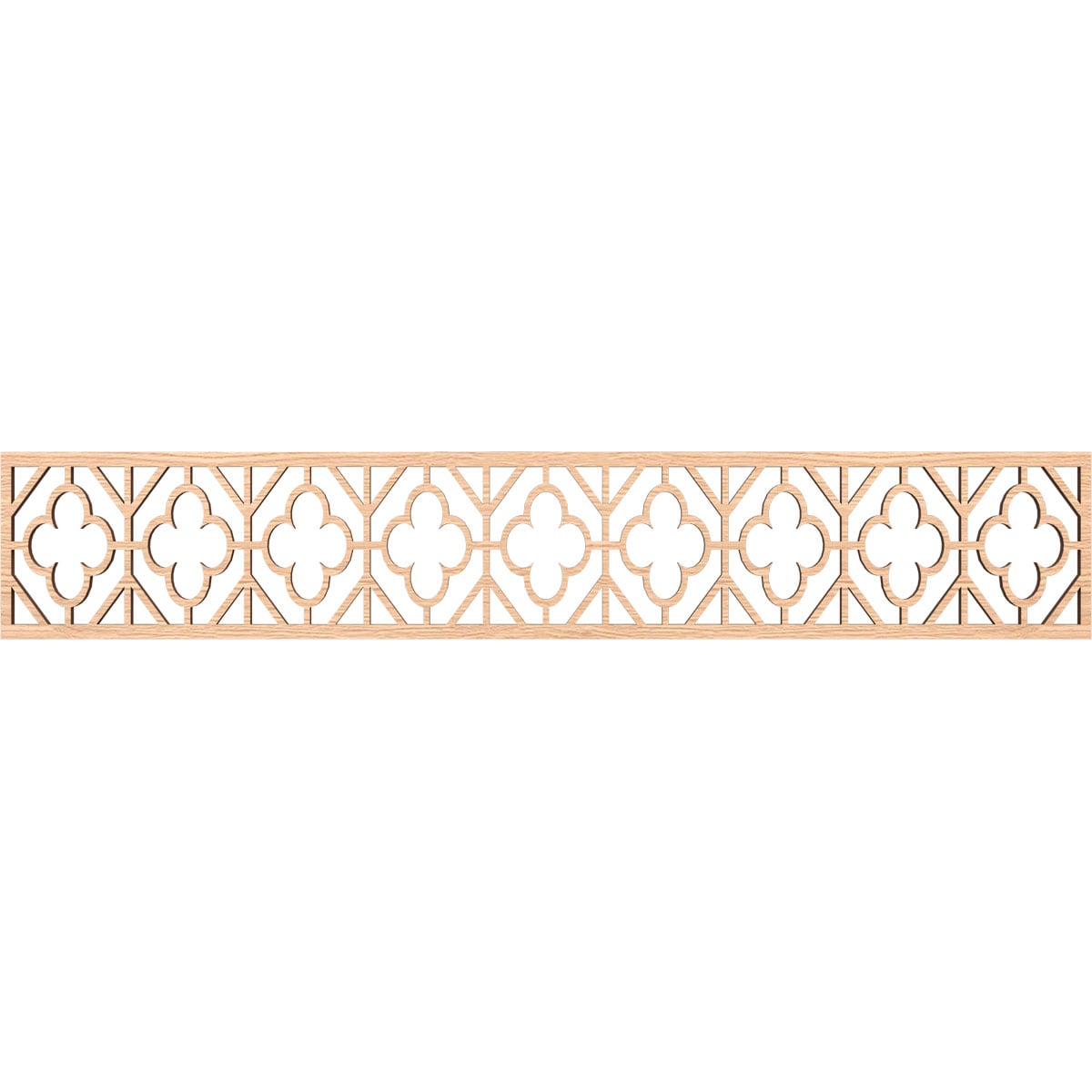Ekena Millwork MLDB08X46HAZRO Hazelton Fretwork Flat Trim 8-in x 3.89-ft Red Oak Brown Unfinished 2157121 Pierced Wall Panel Moulding