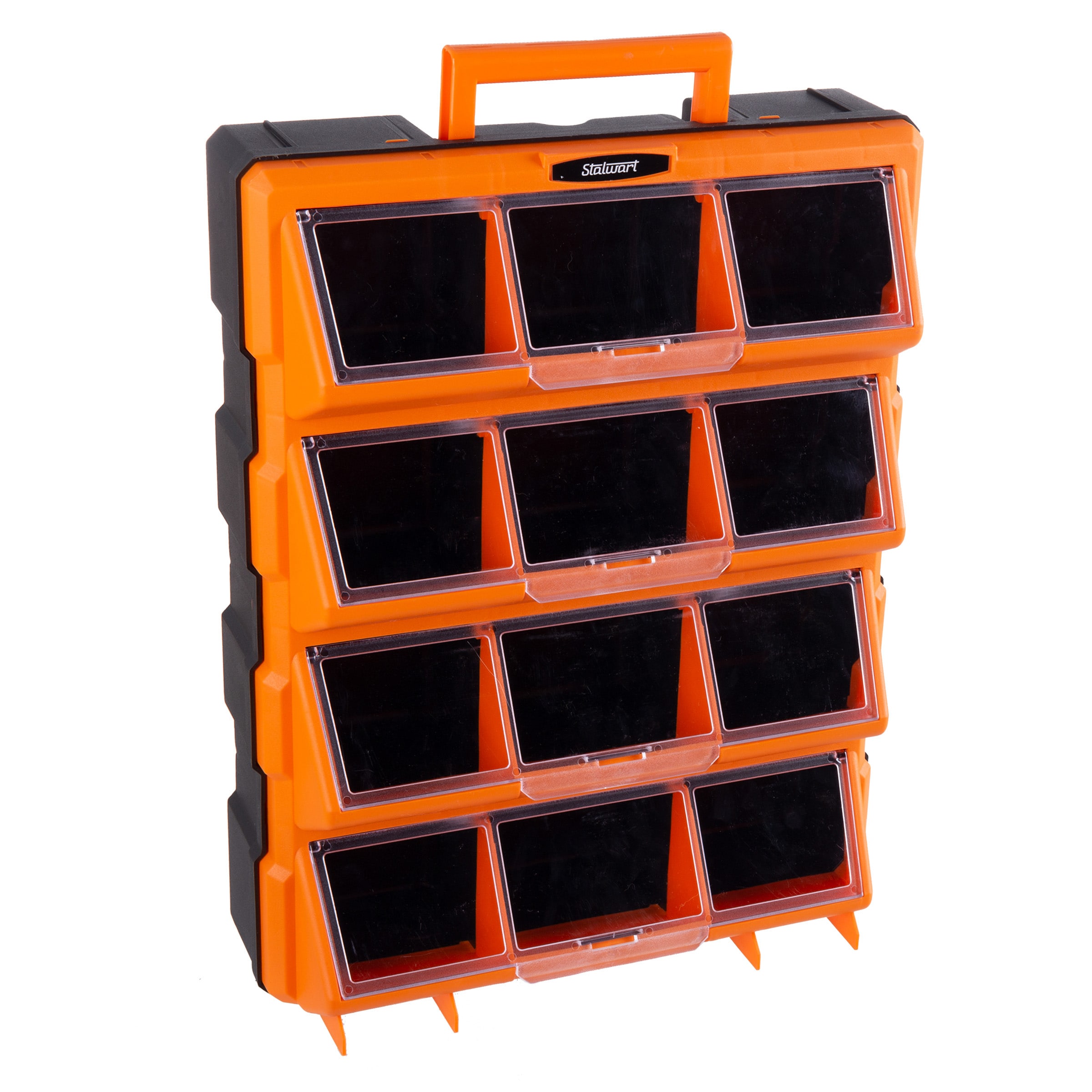 Stalwart Shelf Bins/Racks Small Part Organizer+Plastic Storage Bins  Steel+Drawer