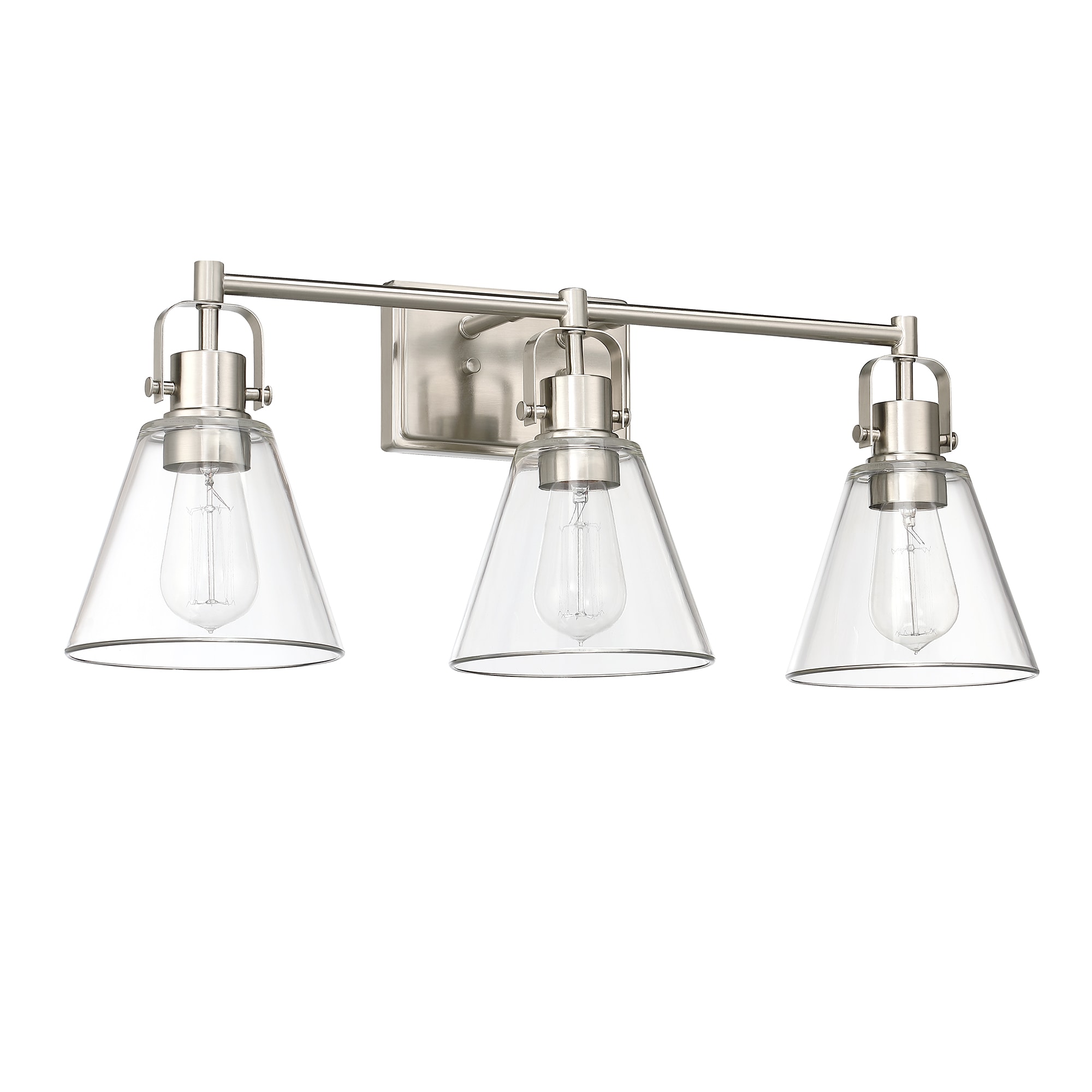 Hukoro 25.4-in 3-Light Brushed Nickel Modern/Contemporary Vanity Light ...