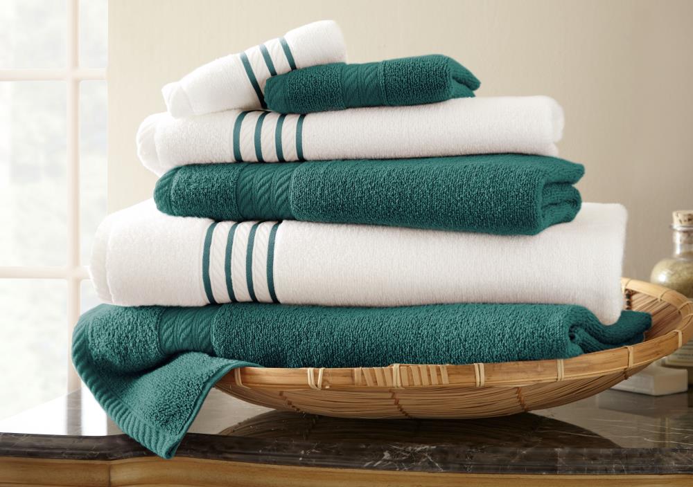 Terry Cotton Bath Towel Sheet, Set of 4, Nautical Teal