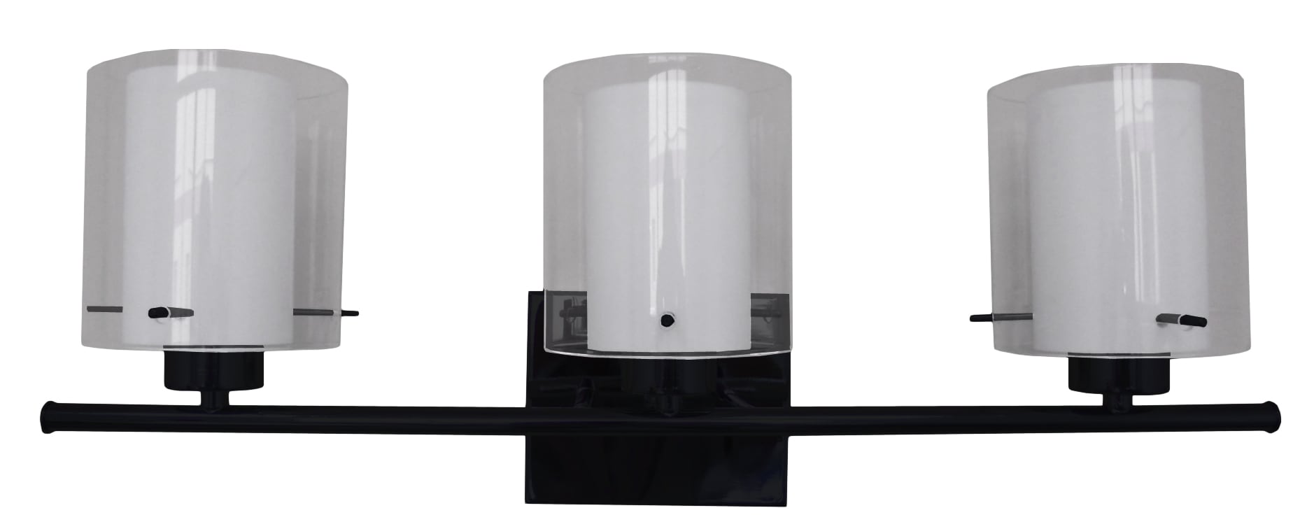 Whitfield Lighting VL28055-4BK 27-in 3-Light Black Transitional Vanity Light