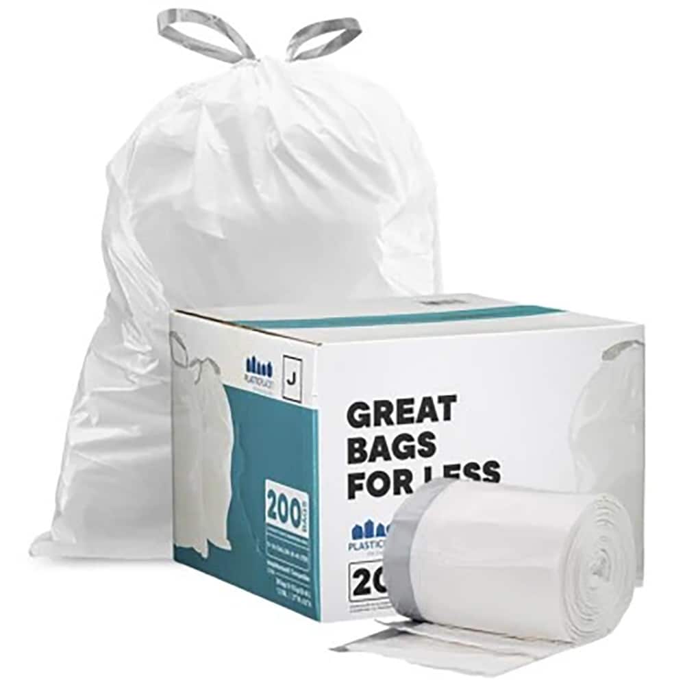 Plasticplace 10-Gallons White Plastic Kitchen Drawstring Trash Bag  (100-Count) in the Trash Bags department at