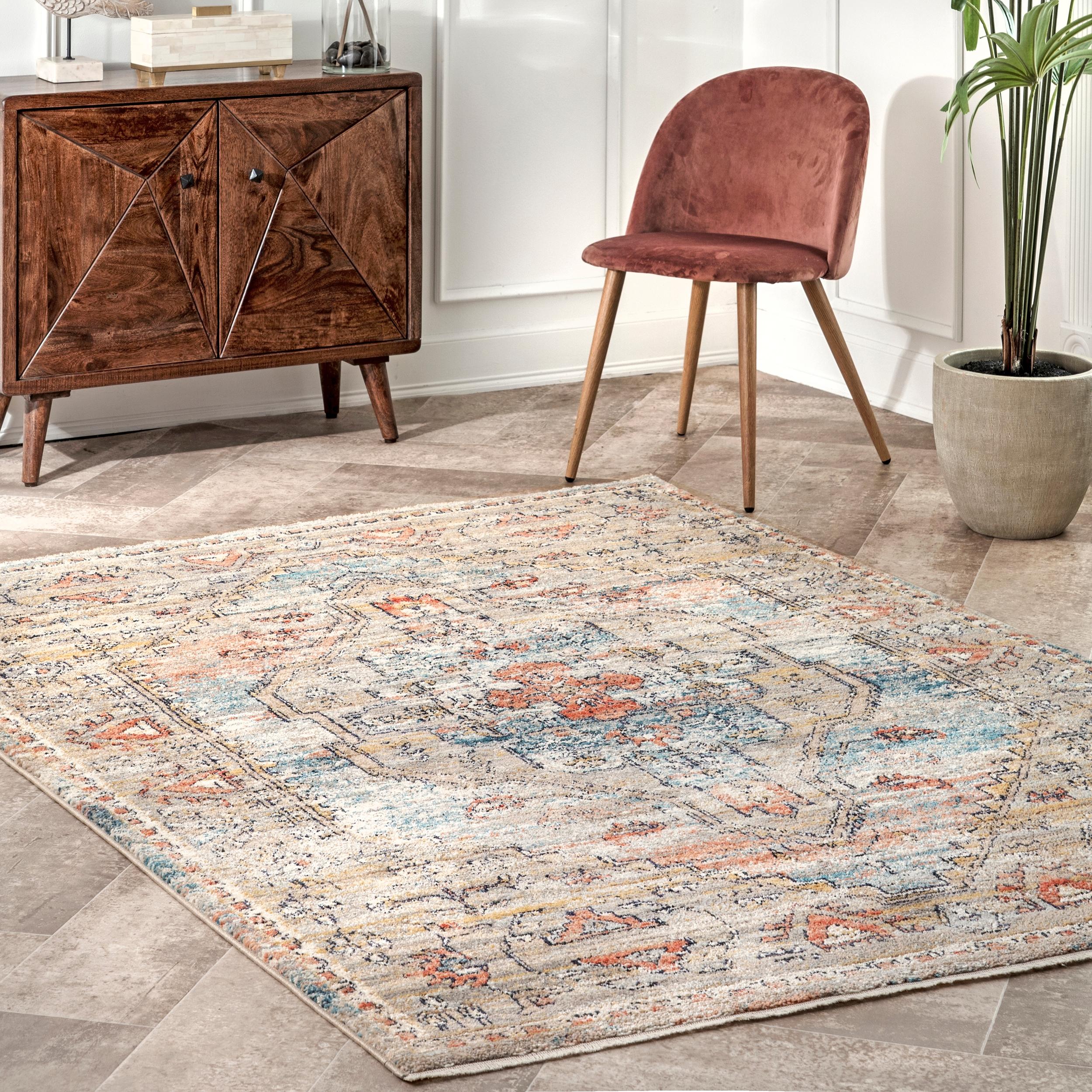 Regal Marley Medallion 32" Synthetic Area Rug with Fringe