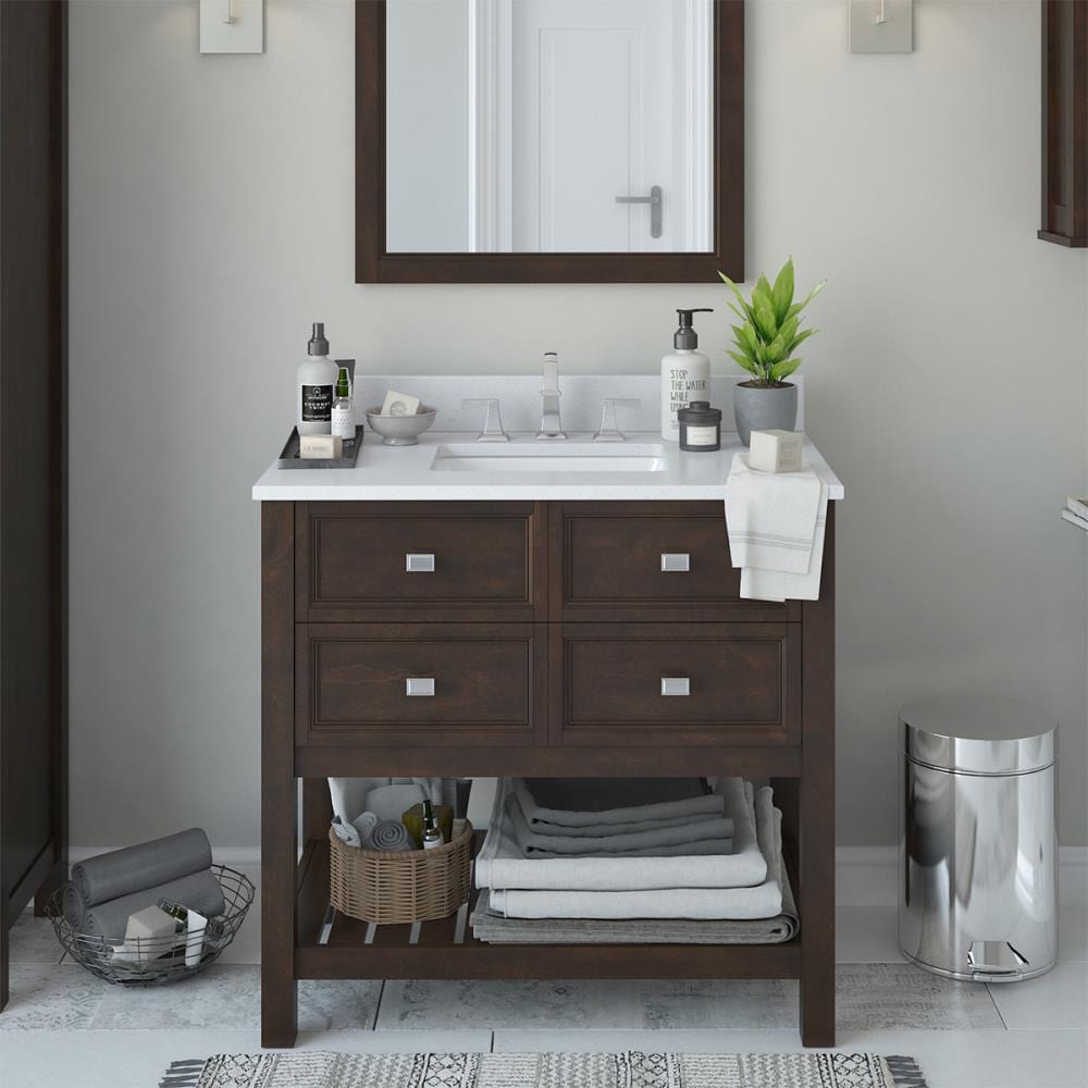 Scott Living Canterbury 36-in Mahogany Undermount Single Sink Bathroom ...