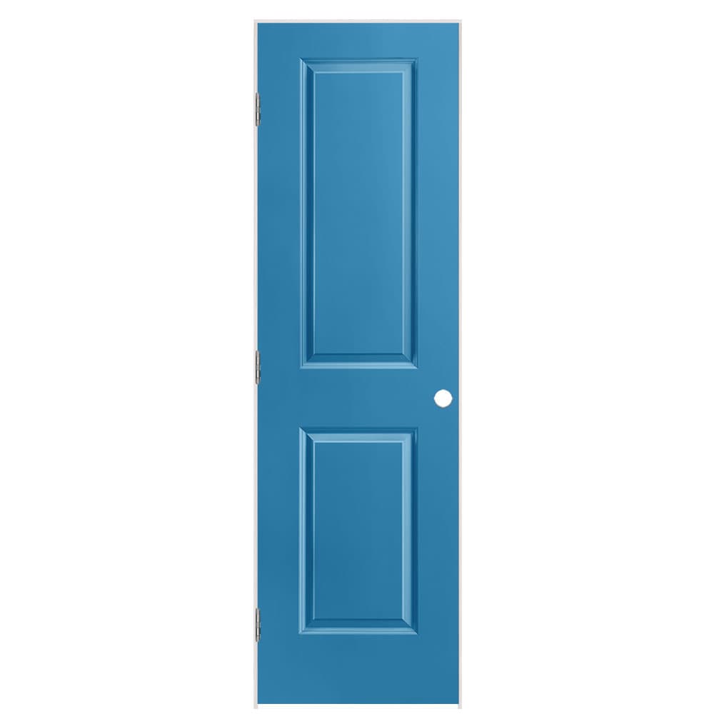 Masonite 1316098 24-in x 80-in Blue Heron Solid core 2-panel square Right hand Smooth Prefinished Molded composite Flat Jamb Single Prehung Interior Door